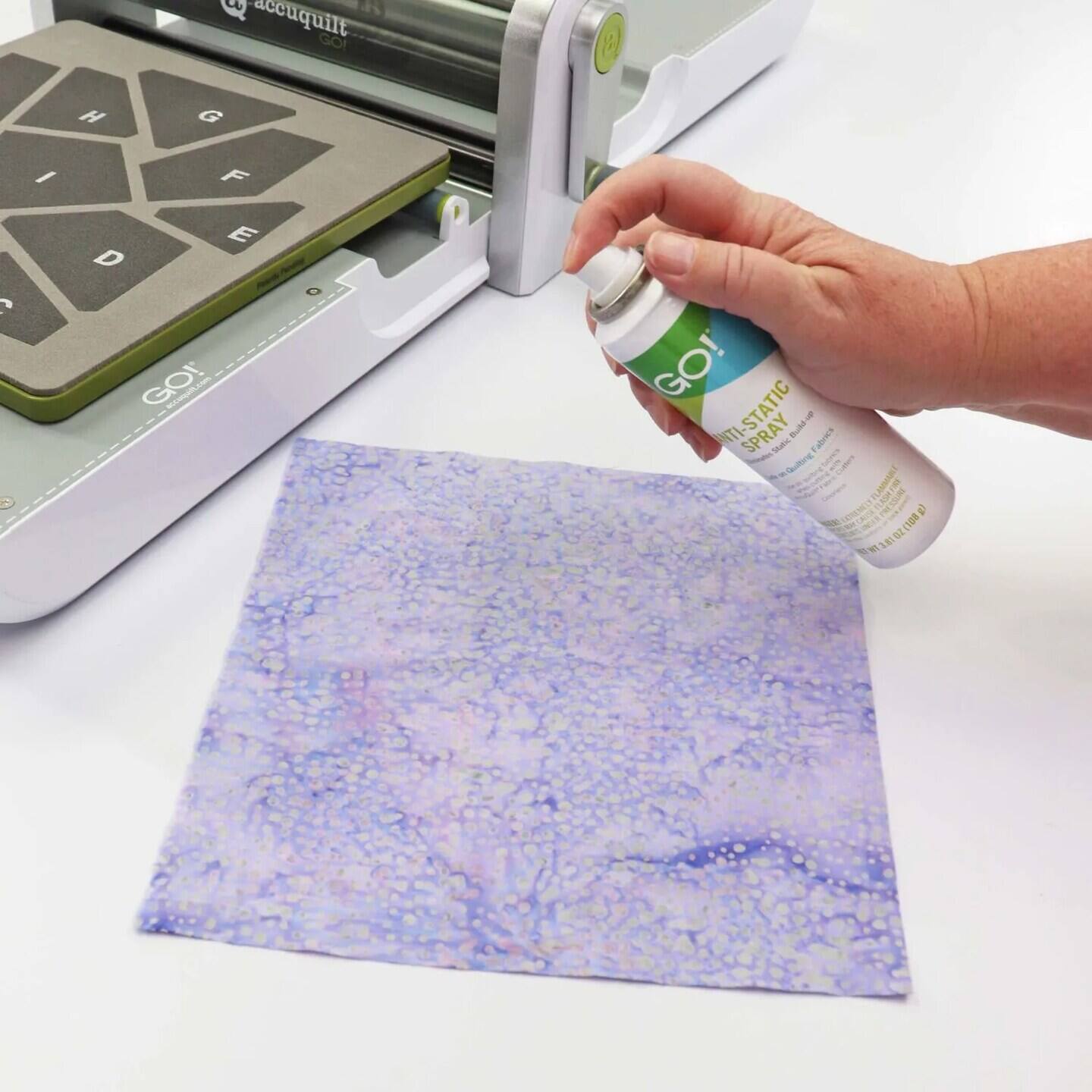 accuquilt GO! B) ? D / H G F E D GO! O GO! NTI-STATIC SPRAY Matic I 1 WHIO - Slirg I I - | I ! SREMELT T - 38O2(108g) BOL 3 T W S 1