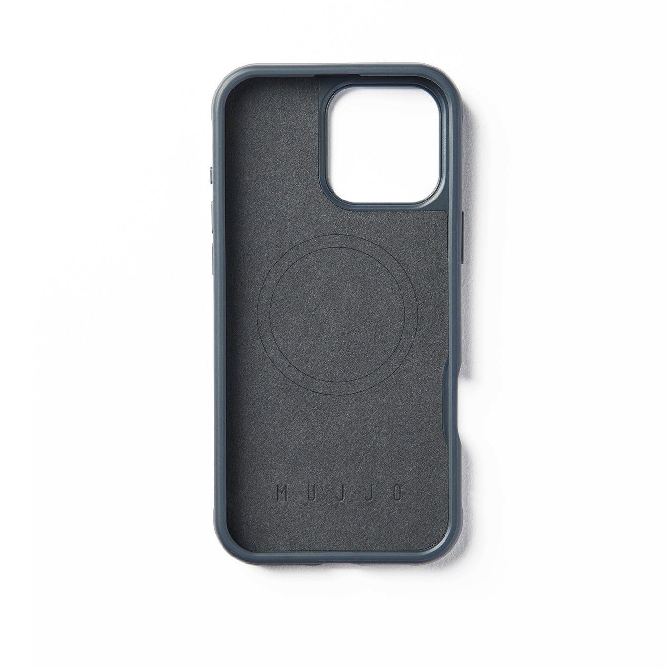 Alt View 1. Mujjo - iPhone 16 Pro Max Shield Case - Steel Blue.