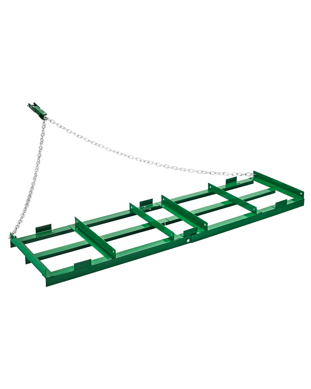 Front. VEVOR - Drag Harrow, 6 ft Heavy Duty Tow Behind Drag Harrow with Adjustable Bars & 72 in Chain, Driveway Grader Landscape Rake - Green.