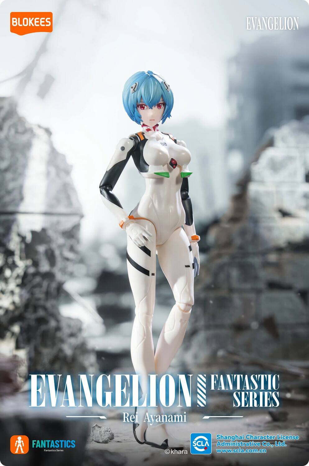 BLOKEES EVANGELION 50 FANTASTIC EVANGELION I SERIES Rei Ayanami Shanghai Character License FANTASTICS SCLA Administrative Co., Ltd. Fantastica Series  
www.scla.com.cn  
© khara