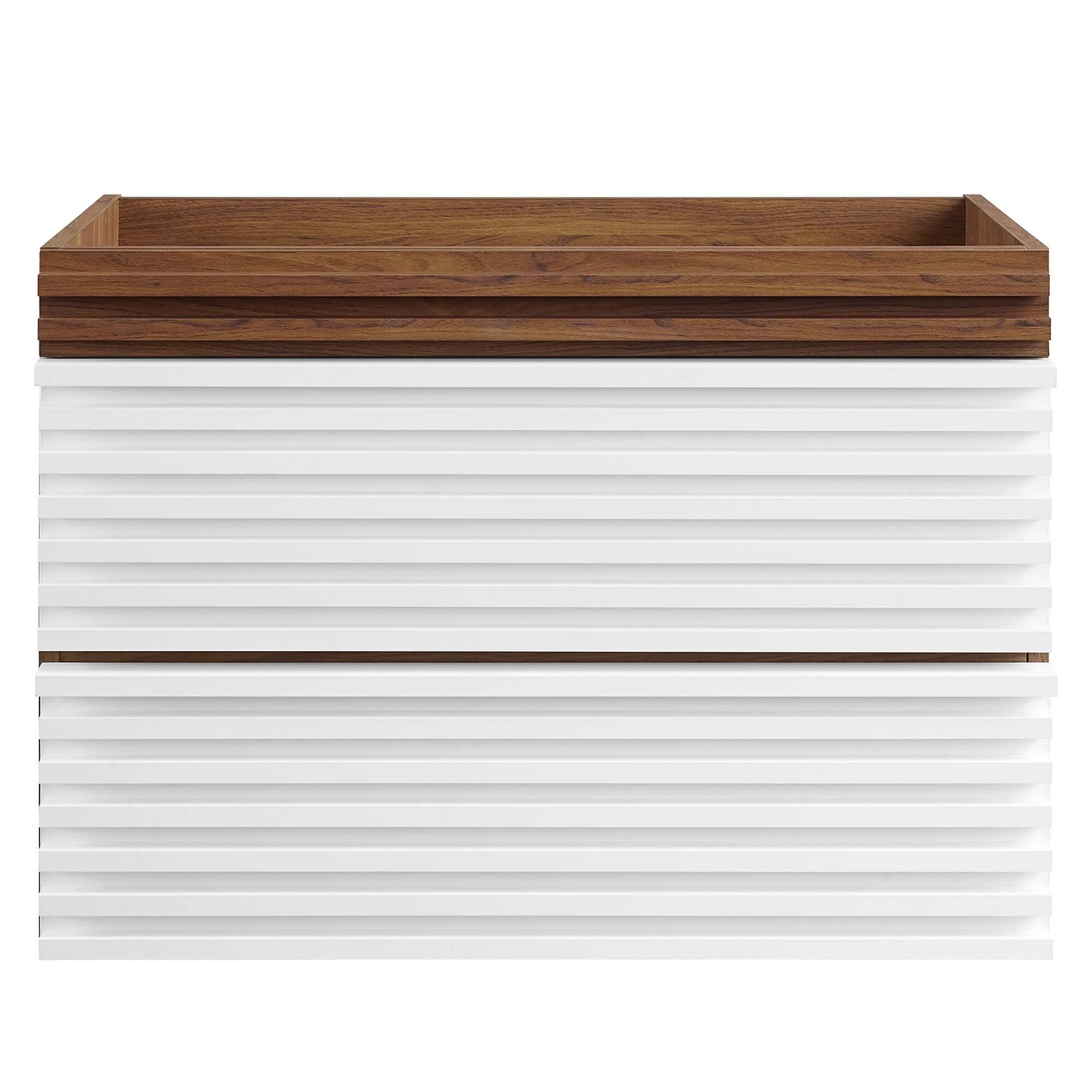 Alt View 4. Modway - Render Wall-Mount Bathroom Cabinet Basin Not Included - White Walnut.