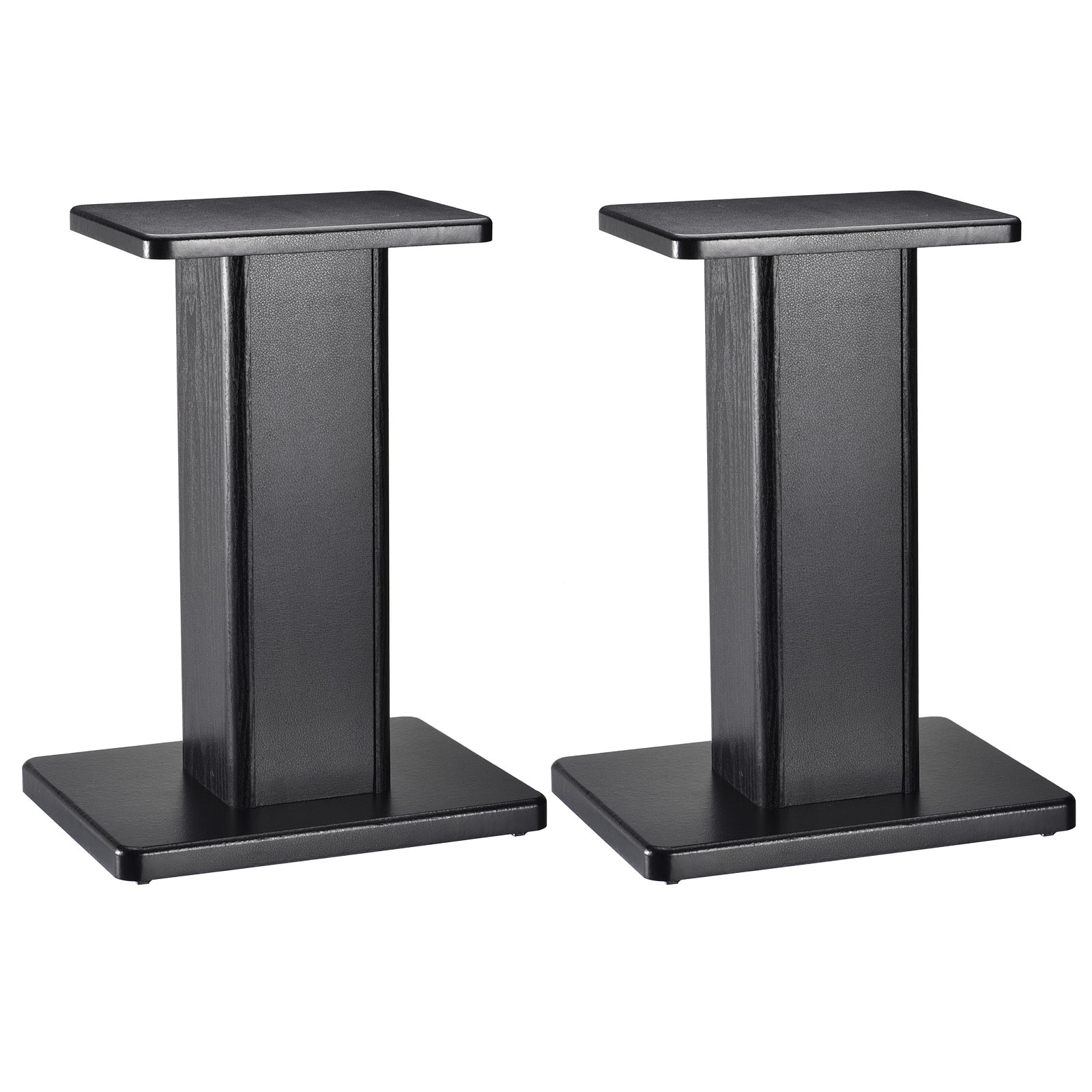 Unique Bargains - 2pcs Wood Speaker Stands, Sturdy Hollow Base for Optimal Positioning of Bookshelf Speakers in Home Theater - Black