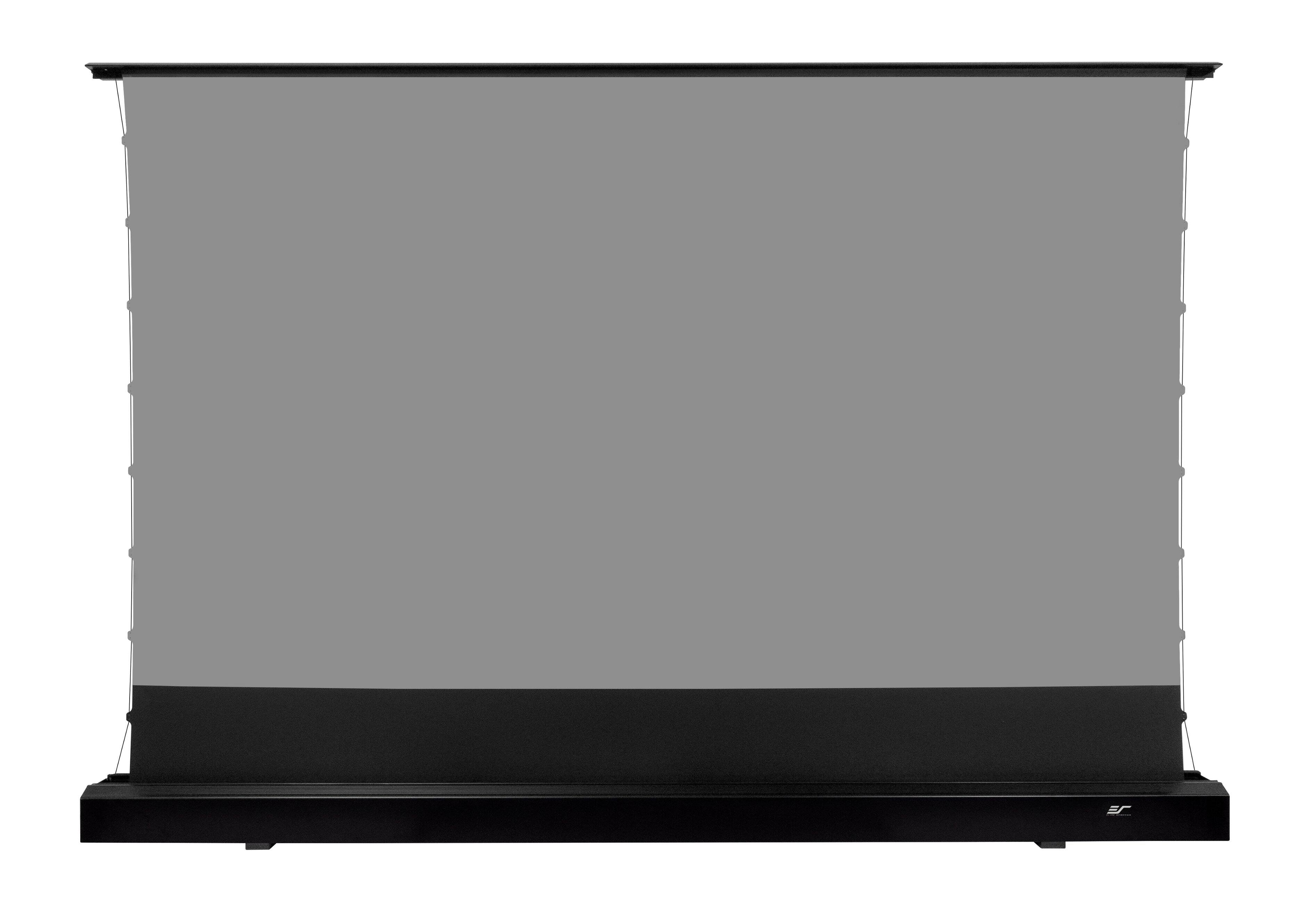Front. Elite Screens - Elite Screens Kestrel Tab-Tension 3 CineGrey 4D Series 150" Motorized Floor Projector Screen - Black.