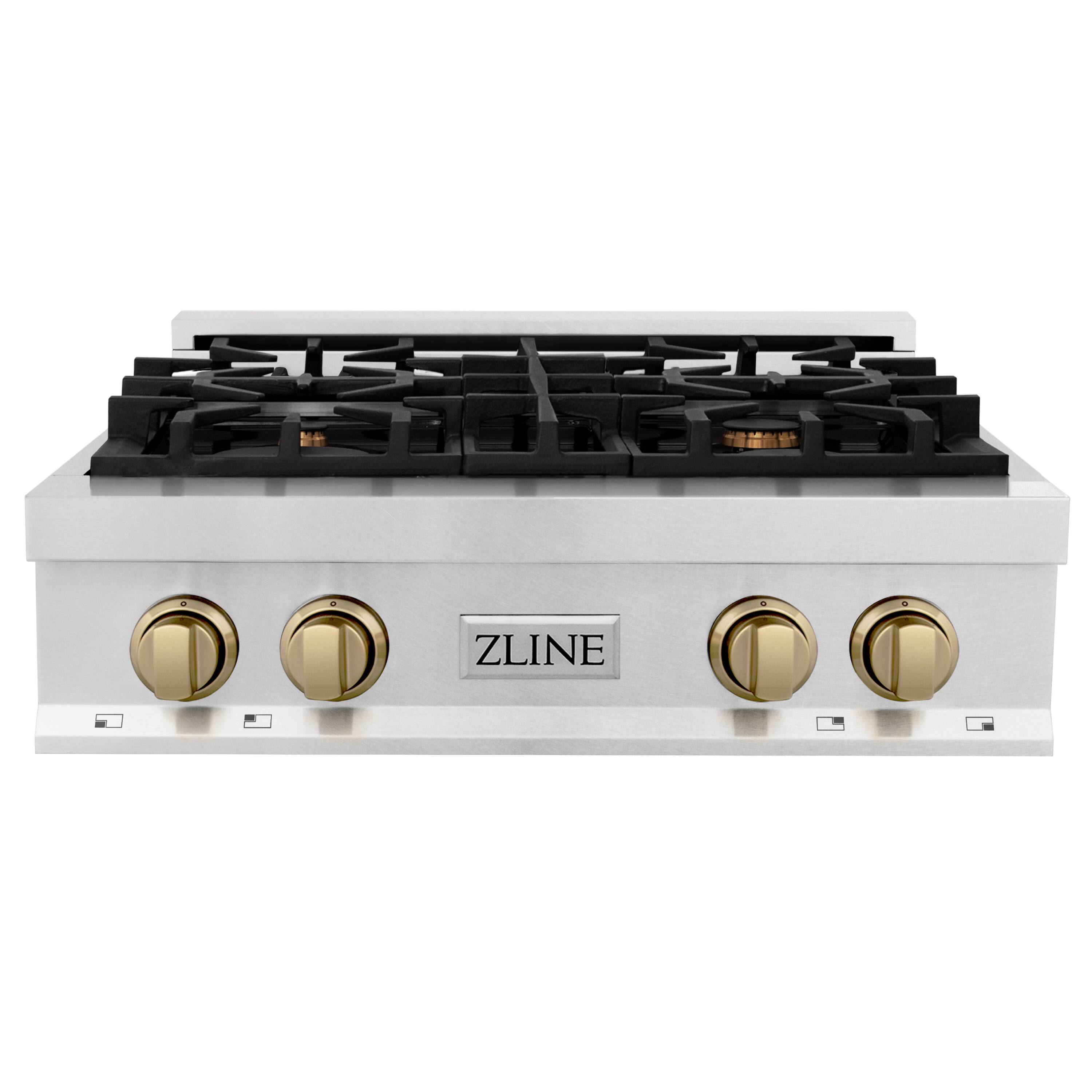 ZLINE - Autograph 30 in. Legacy Gas Rangetop with 4 Burners in Satin Steel with Bronze Accents - Satin Stainless Steel price history on PriceWatchPro