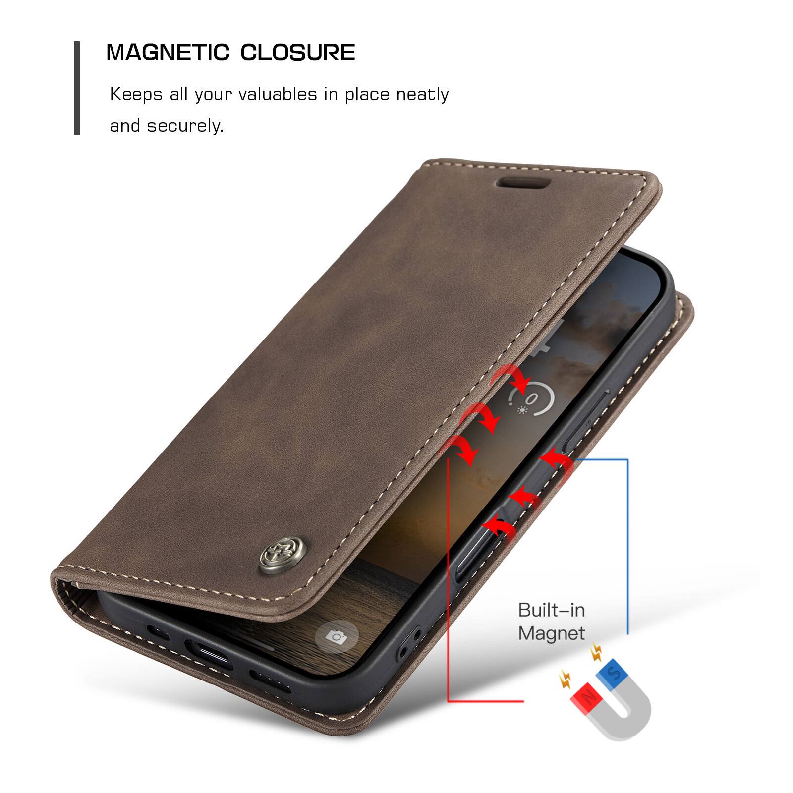 MAGNETIC CLOSURE  
Keeps all your valuables in place neatly and securely.  
Built-in Magnet
