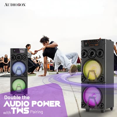 AudioBox 16W Bluetooth Rechargeable Groovestar Party Speaker, Dual AudioBox 16W Bluetooth Rechargeable Groovestar Party Speaker, Dual
