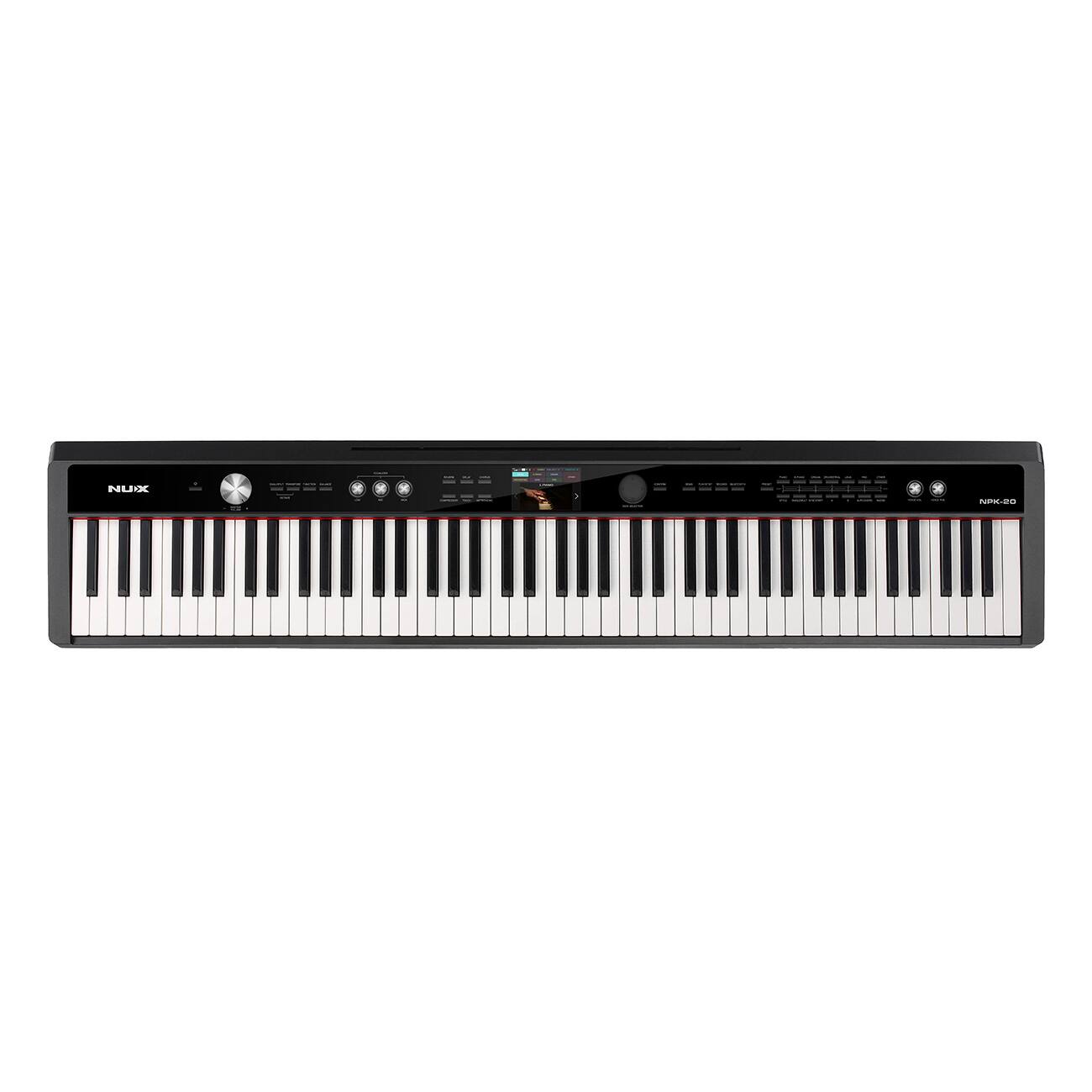 Front. NUX - NPK-20 Portable Digital Piano with Triple Sensor Graded Hammer Action Keyboard | Built-in Bluetooth MIDI - Black.