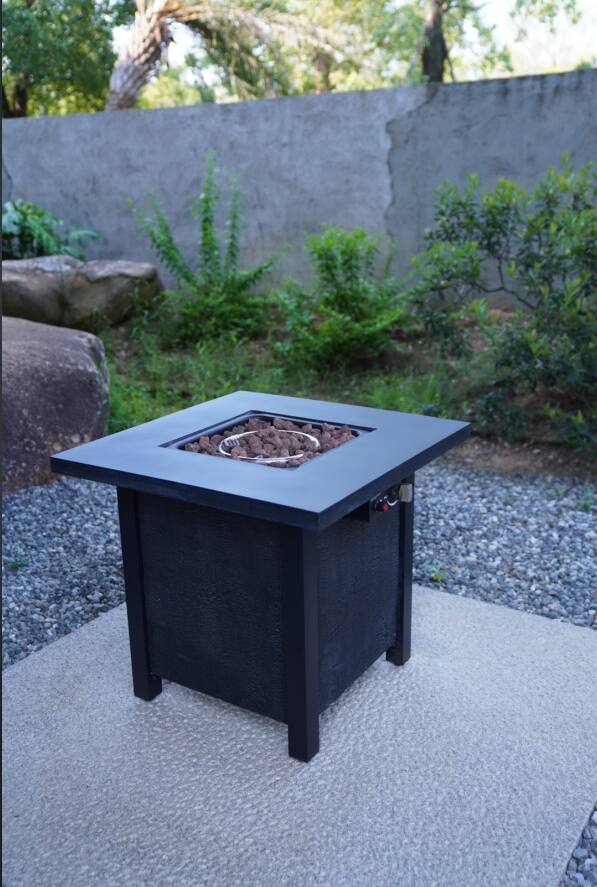 Alt View 2. APRILSOUL - 25 inch H Outdoor Patio Propane Gas Fire Pit Table 50000 BTU High temperature - Black.