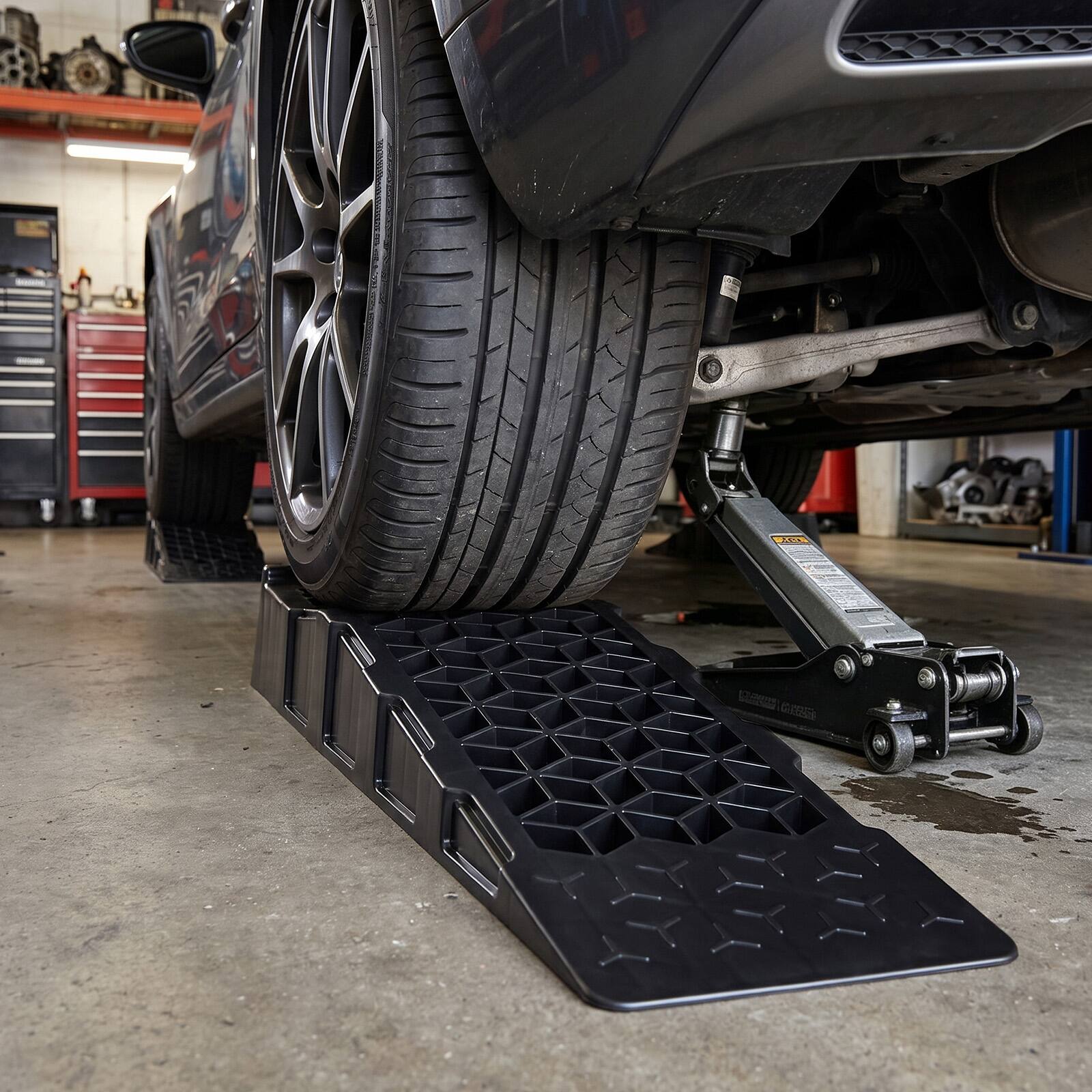 Alt View 1. Costway - Costway 2-Pack 2.5" Lift Low Profile Car Ramps, Portable Vehicle Service Ramps for Jack - Black.