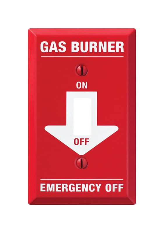 AMERELLE - Pro Gas Burner Red/White 1 gang Stamped Steel Toggle Gas Burner Wall Plate 1 pk - Red | White