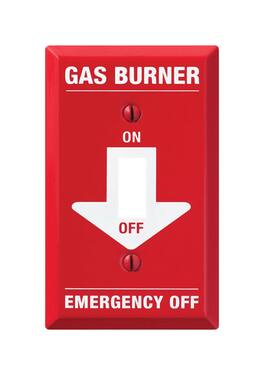 AMERELLE - Pro Gas Burner Red/White 1 gang Stamped Steel Toggle Gas Burner Wall Plate 1 pk - Red | White