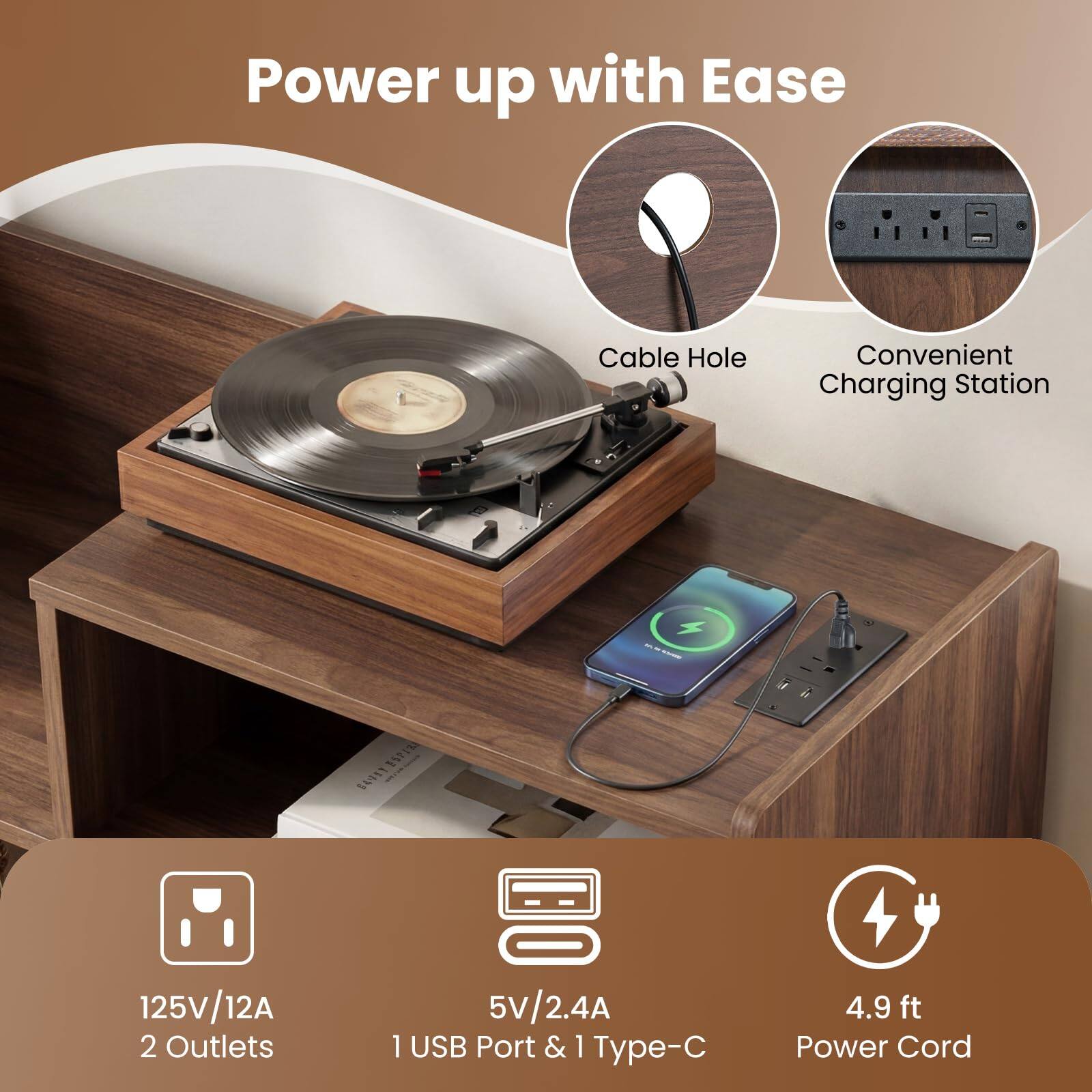 Power up with Ease

- Cable Hole
- Convenient Charging Station

Nir i 15PI3 54EY

- 125V/12A
- 2 Outlets
- 5V/2.4A
- 1 USB Port & 1 Type-C
- 4.9 ft Power Cord