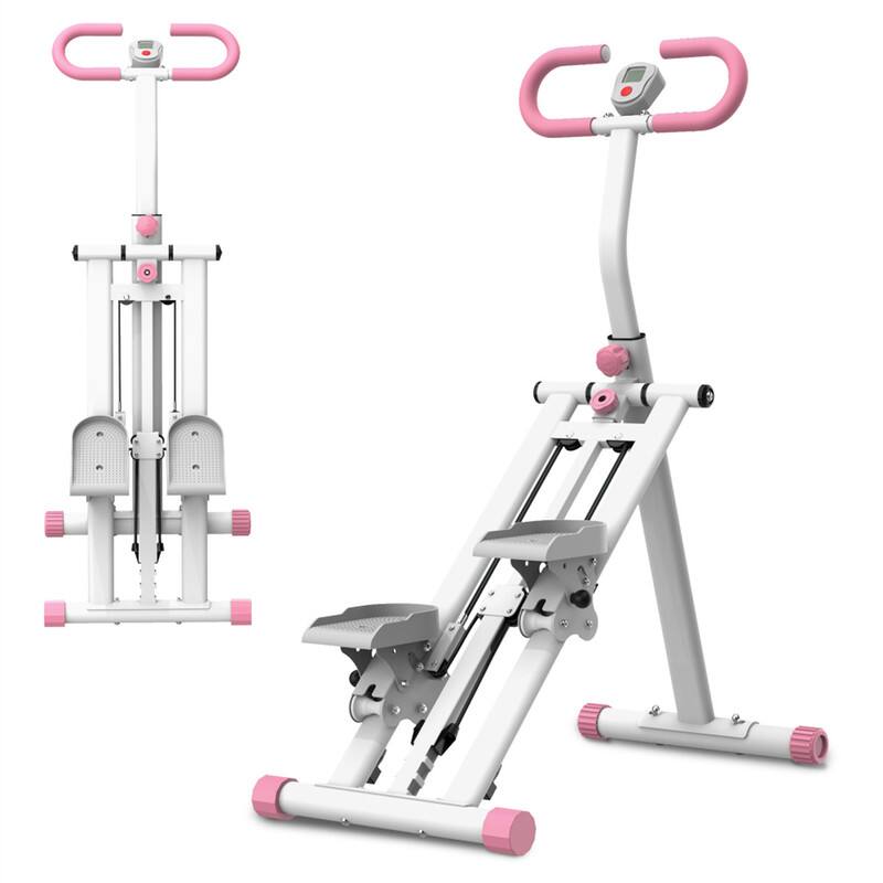 Alt View 8. HTUTWOO - Stair Stepper Vertical Climber - Adjustable Resistance Full-Body Workout Machine,Fitness Equipment,Adjustable Handlebar - Pink.