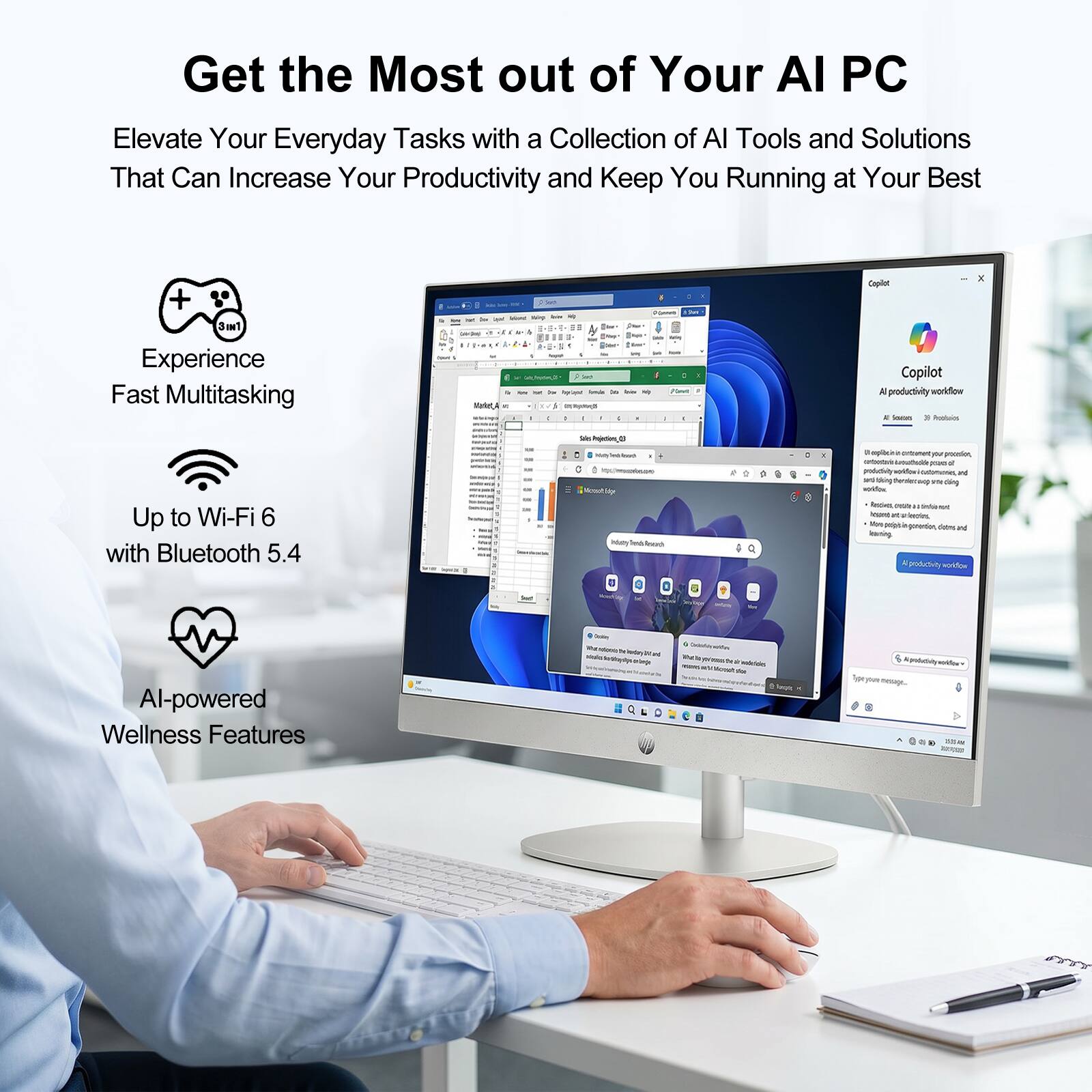 Get the Most out of Your AI PC

Elevate Your Everyday Tasks with a Collection of AI Tools and Solutions That Can Increase Your Productivity and Keep You Running at Your Best

- Experience Fast Multitasking
- Up to Wi-Fi 6 with Bluetooth 5.4
- AI-powered Wellness Features