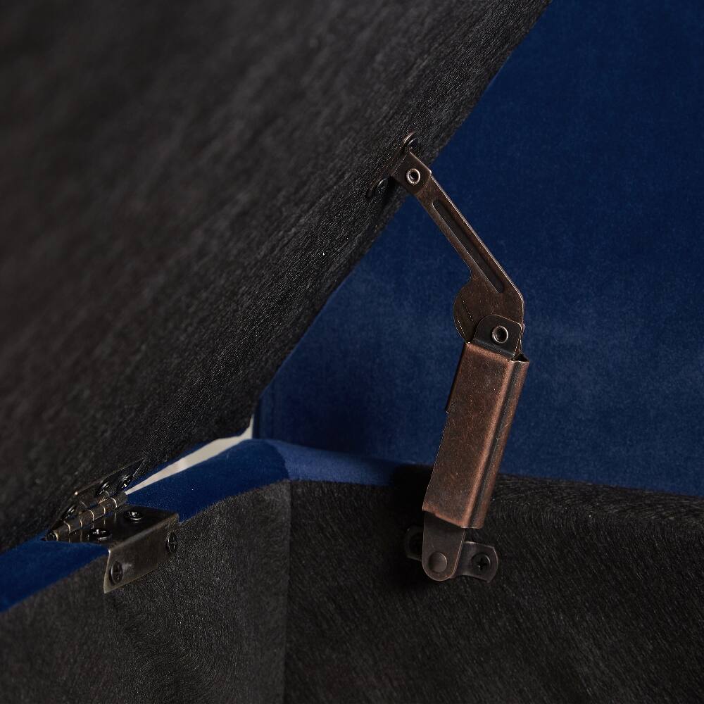 Alt View 1. Ropilly - Ropilly Tufted Velvet Storage Bench Navy Blue End of Bed Ottoman - Navy Blue.