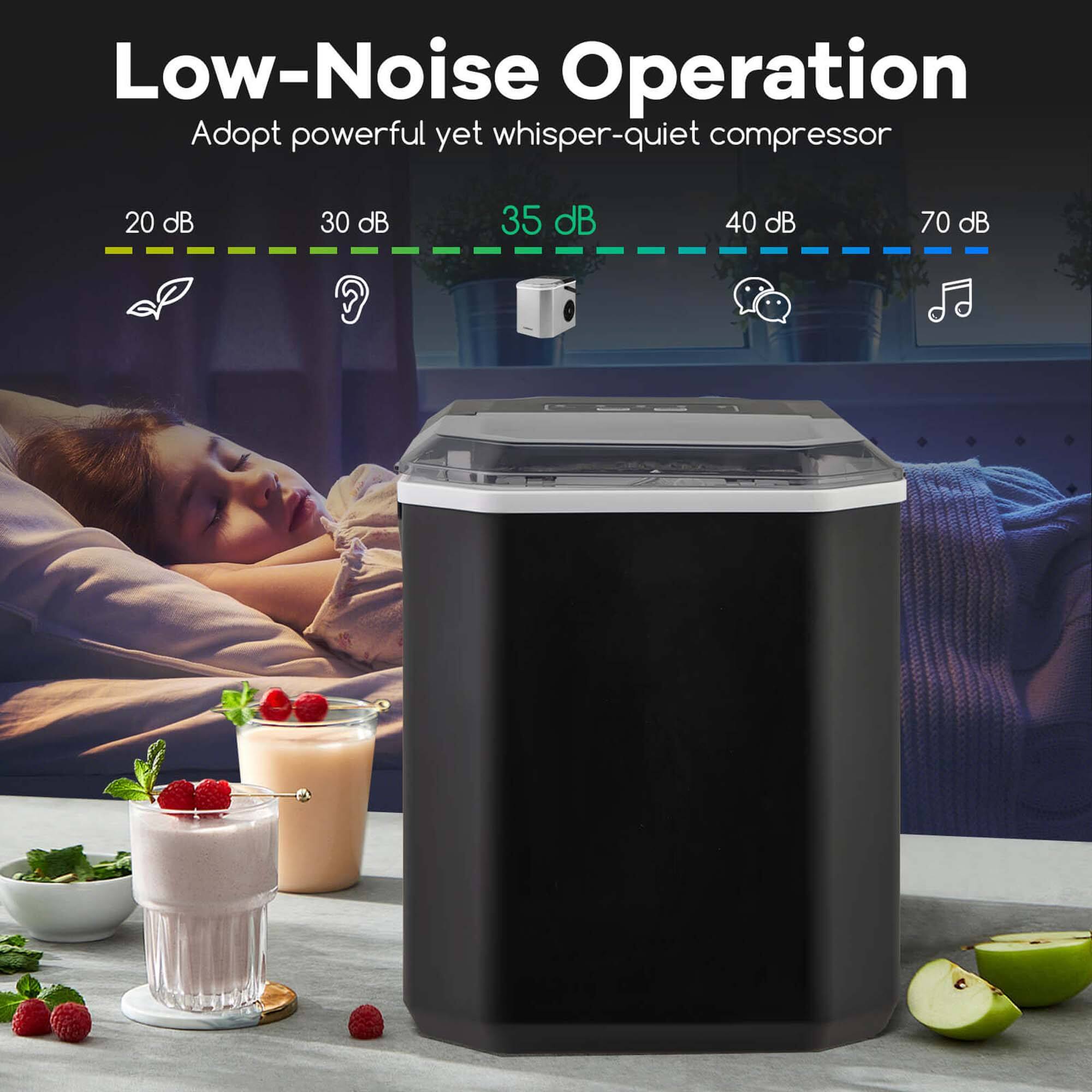 Low-Noise Operation: Adopt powerful yet whisper-quiet compressor with 20 dB, 30 dB, 35 dB, 40 dB, and 70 dB noise levels.
