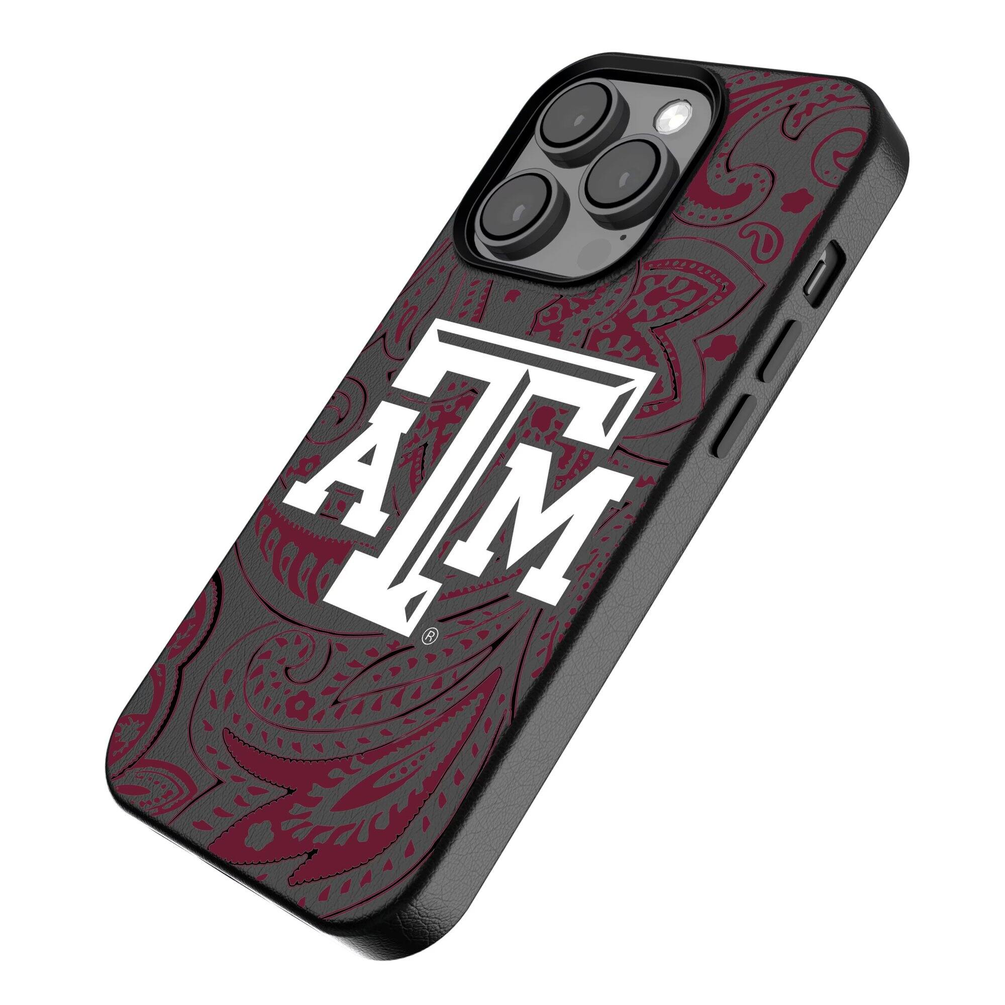 Alt View 1. Keyscaper - Texas A&M Aggies Paisley iPhone Magnetic Bump Case - 15 - Black.