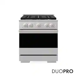ZLINE - 30 in. 4.2 cu. ft. Marino Freestanding Manual Clean Gas Range with 4 DuoPro Burners and Convection Gas Oven - Stainless Steel