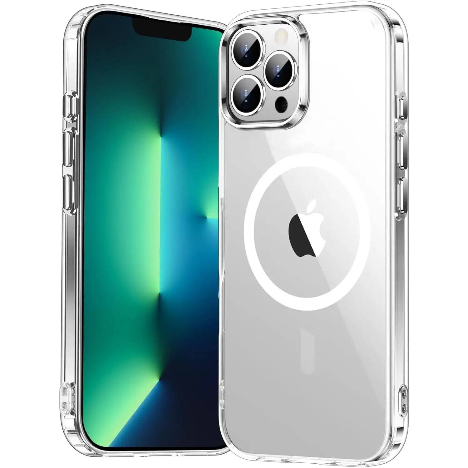 Front. Entronix - Entronix [Magnetic] Case for iPhone 13 Pro Max - [Hard Back] Clear Cover - Clear.