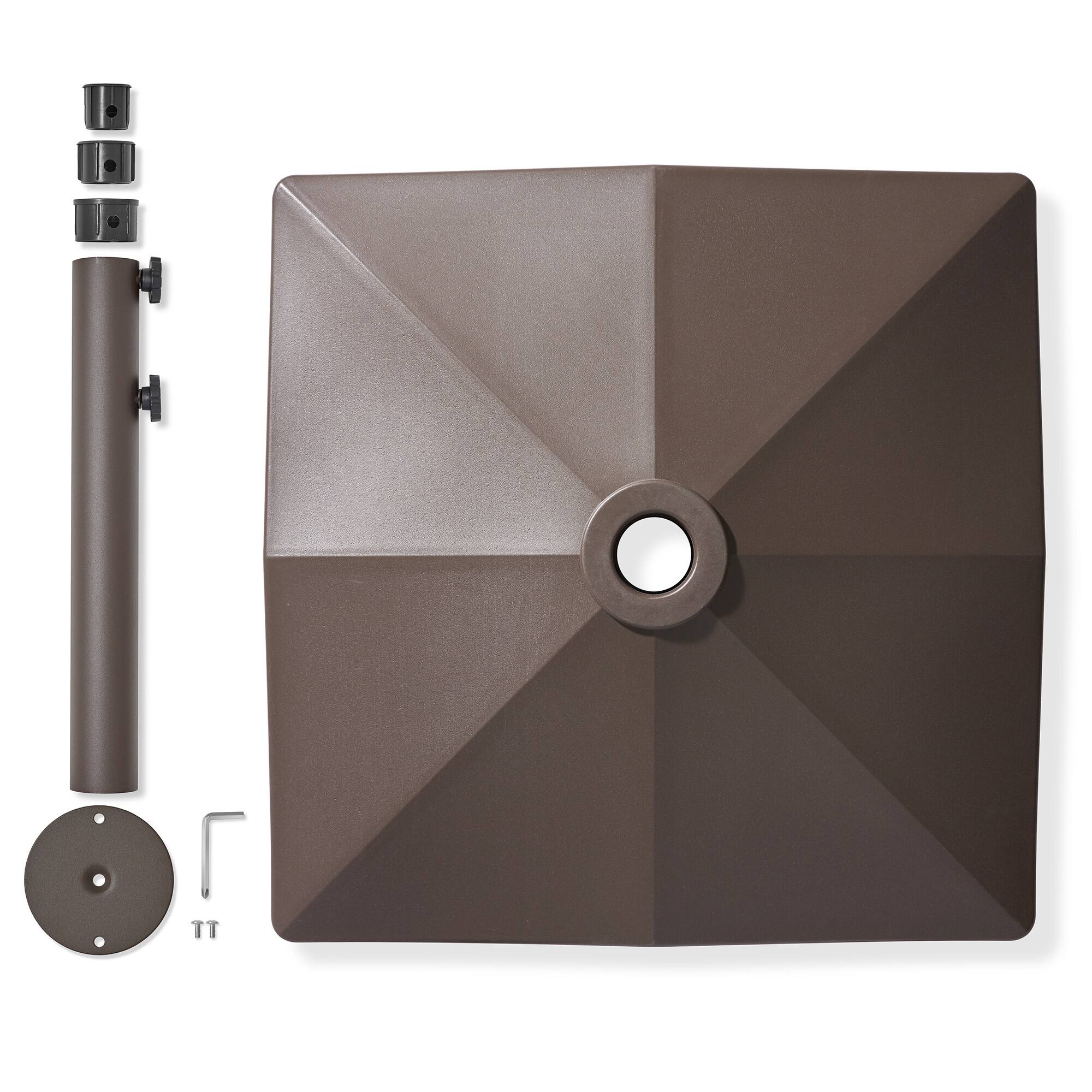 Alt View 5. Casafield - Fillable Mobile Umbrella Base Stand w/ Wheels for Patio - Lawn - Deck - Brown.