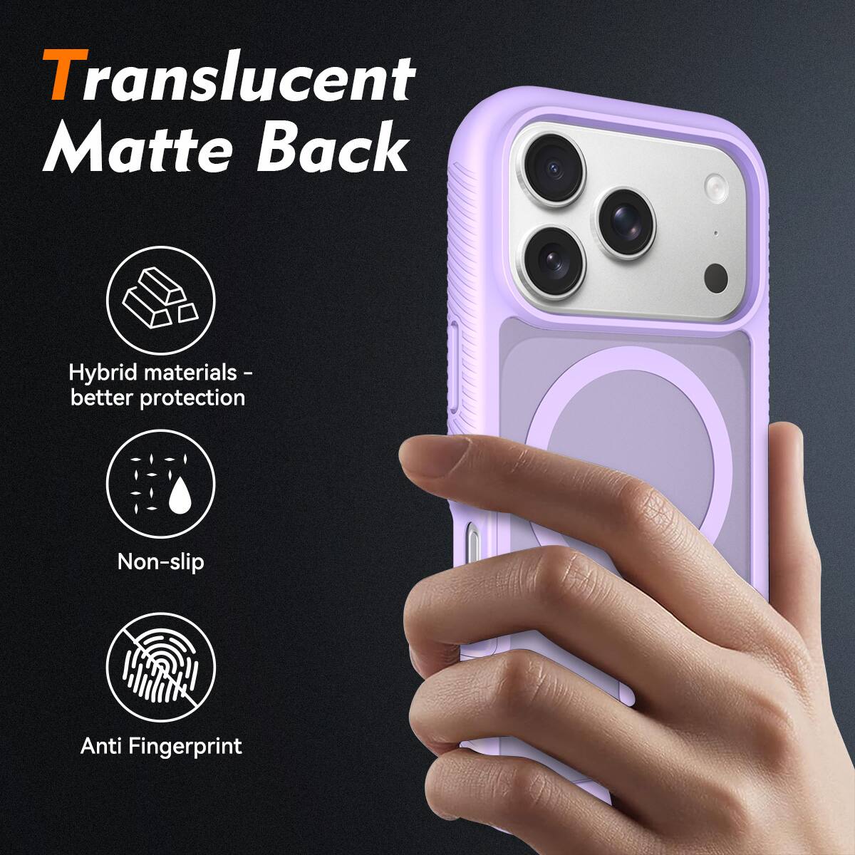 Translucent Matte Back

- Hybrid materials - better protection
- Non-slip
- Anti Fingerprint