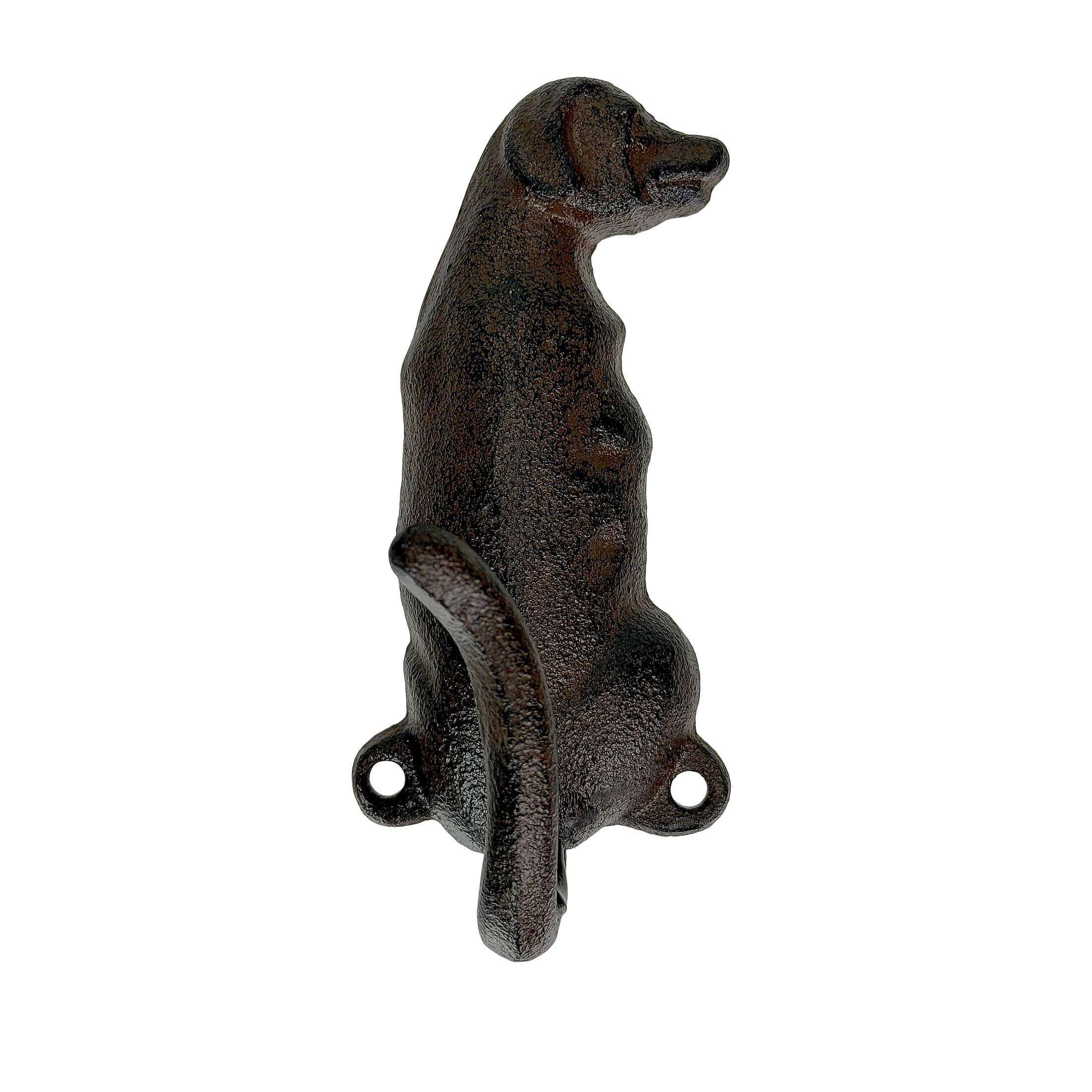 Alt View 1. Things2Die4 - Set of 3 Dog Wall Hooks Rustic Brown Cast Iron 4.5 in Decorative Hooks - Brown.
