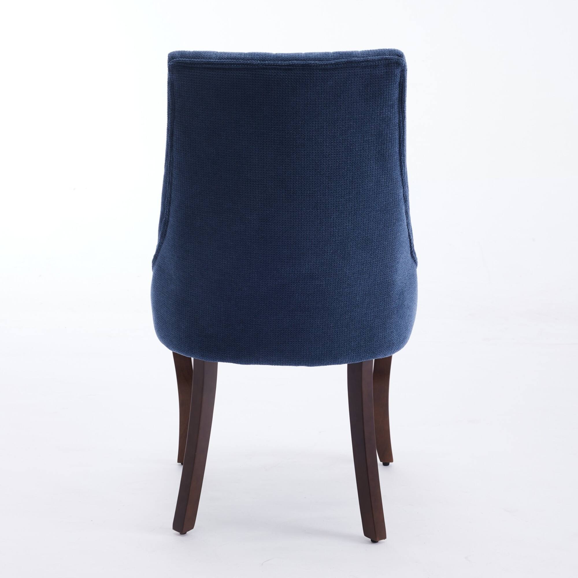 Alt View 2. GOODSILO - Elegant Upholstered Dining Chairs Set with High Backrest and Solid Wood Legs for Comfortable Seating - Blue.