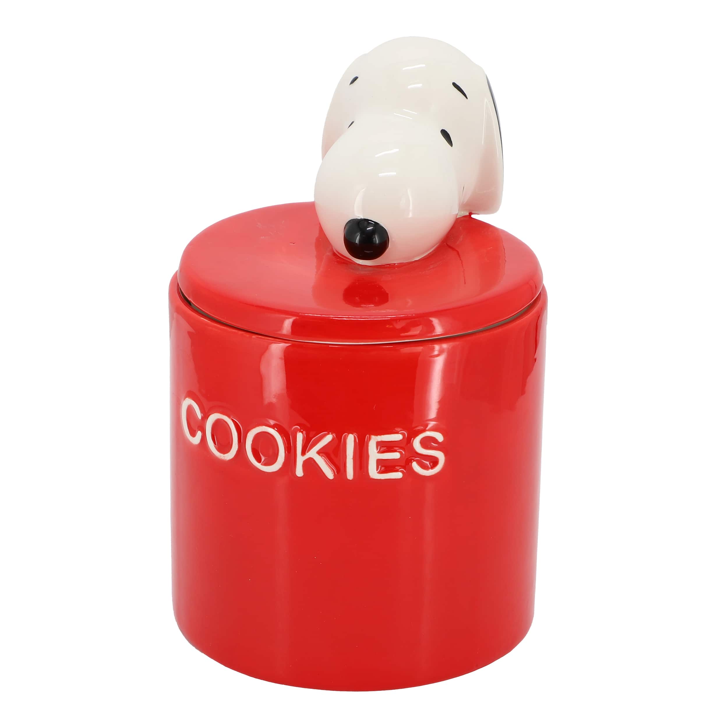 Gibson - Peanuts Hello Cookies 8.2 Inch Ceramic Snoopy Cookie Jar w/ Lid - Red