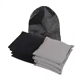 GSE Games & Sports Expert - Set of 8 Premium Weather Resistant Regulation Size and Weight Cornhole Bean Bags - Black & Grey