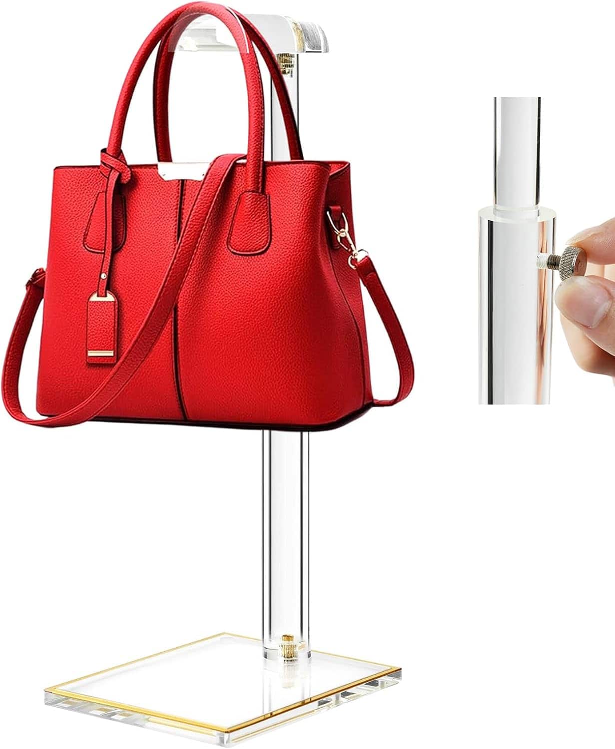 PARKER SLATER - Adjustable Acrylic Purse and Handbag Display Stand - Clear