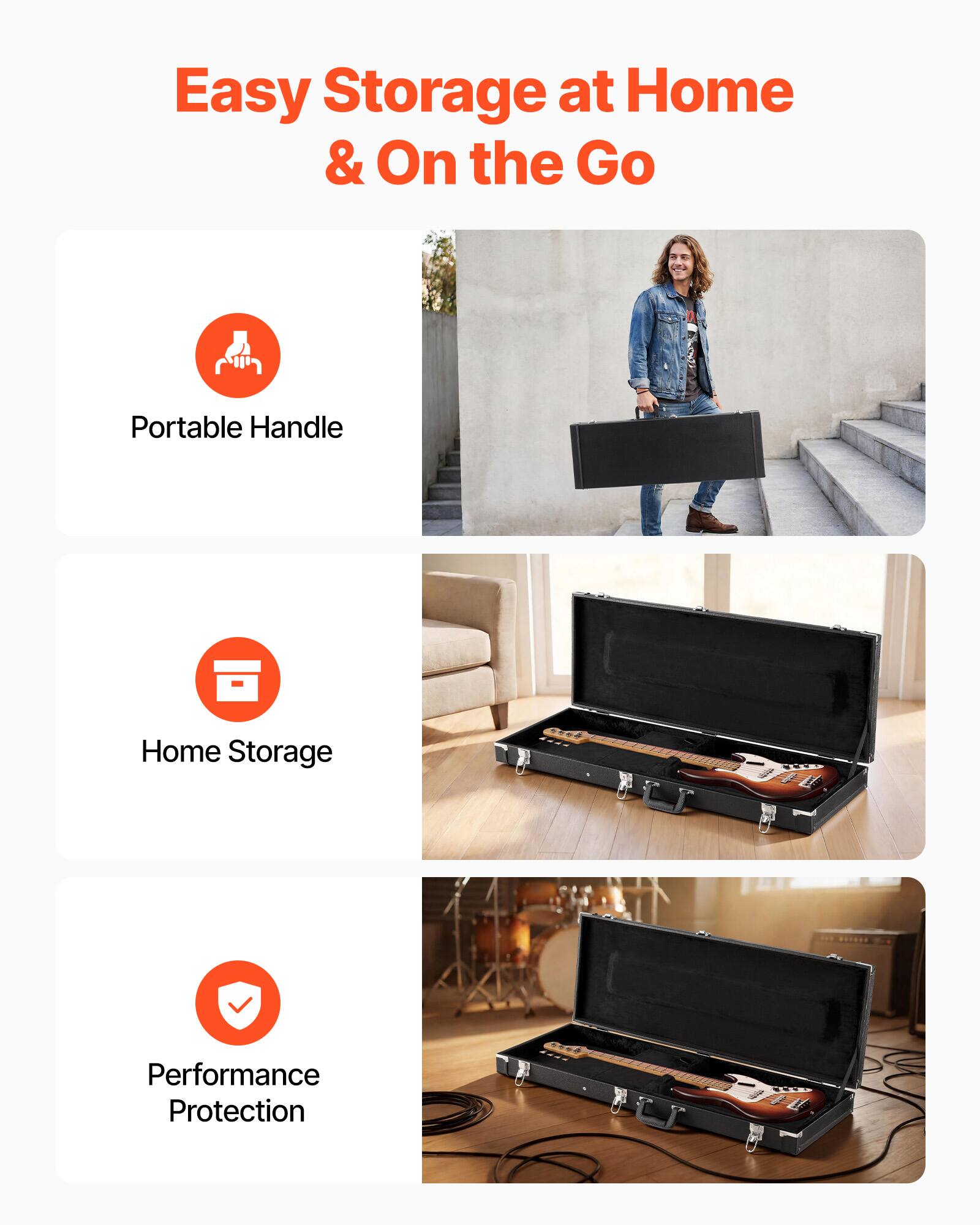 Easy Storage at Home & On the Go

- Portable Handle
- Home Storage
- Performance Protection