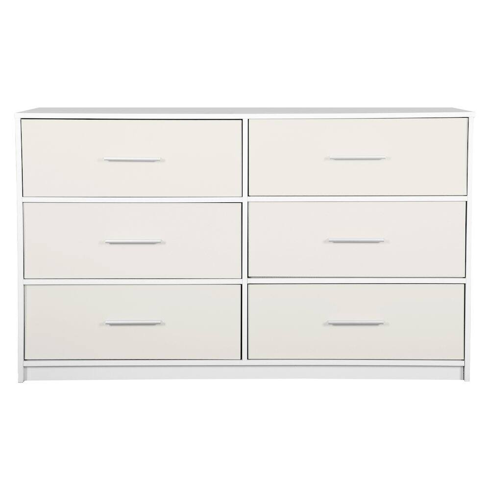 Alt View 1. Techni Home - 6-Drawer Dresser with Large Fabric Drawers, White - White.