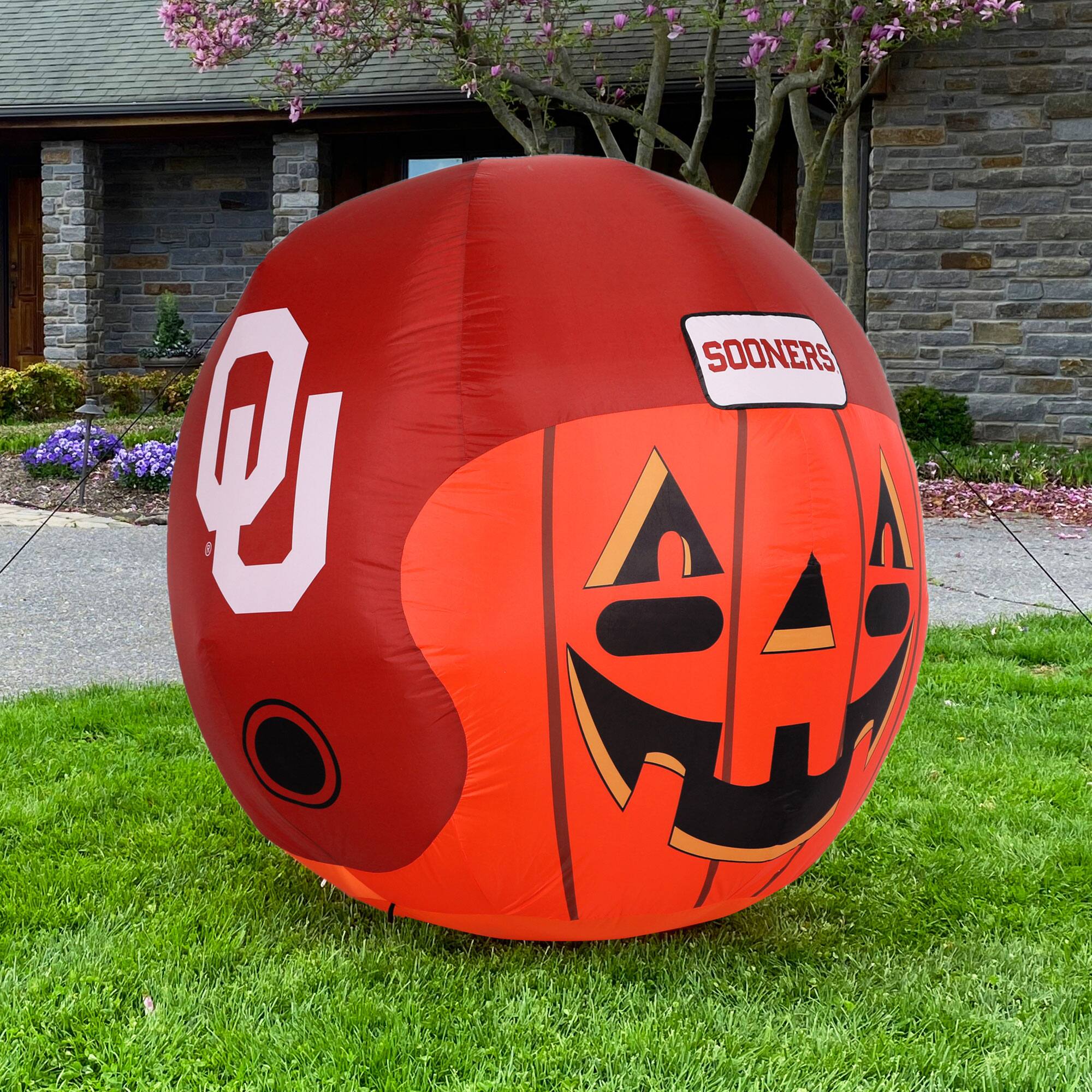 Alt View 1. Sporticulture - Oklahoma Sooners Jack-O-Helmet Inflatable - Multicolor.
