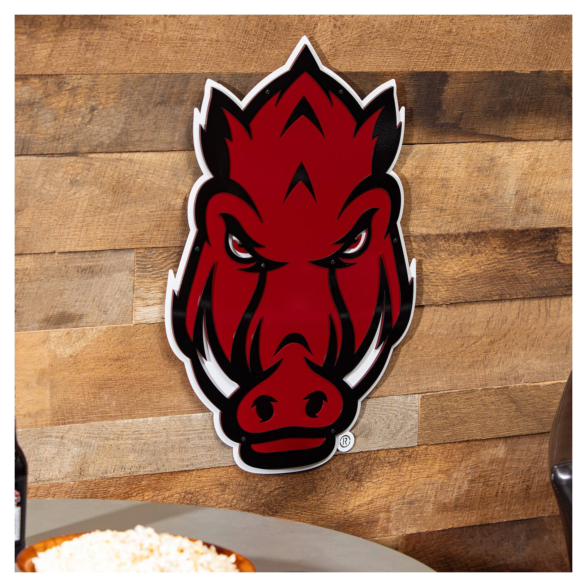Alt View 1. Evergreen Enterprises - Arkansas Razorbacks 23" Layered Metal Wall Art Sign - Multicolor.