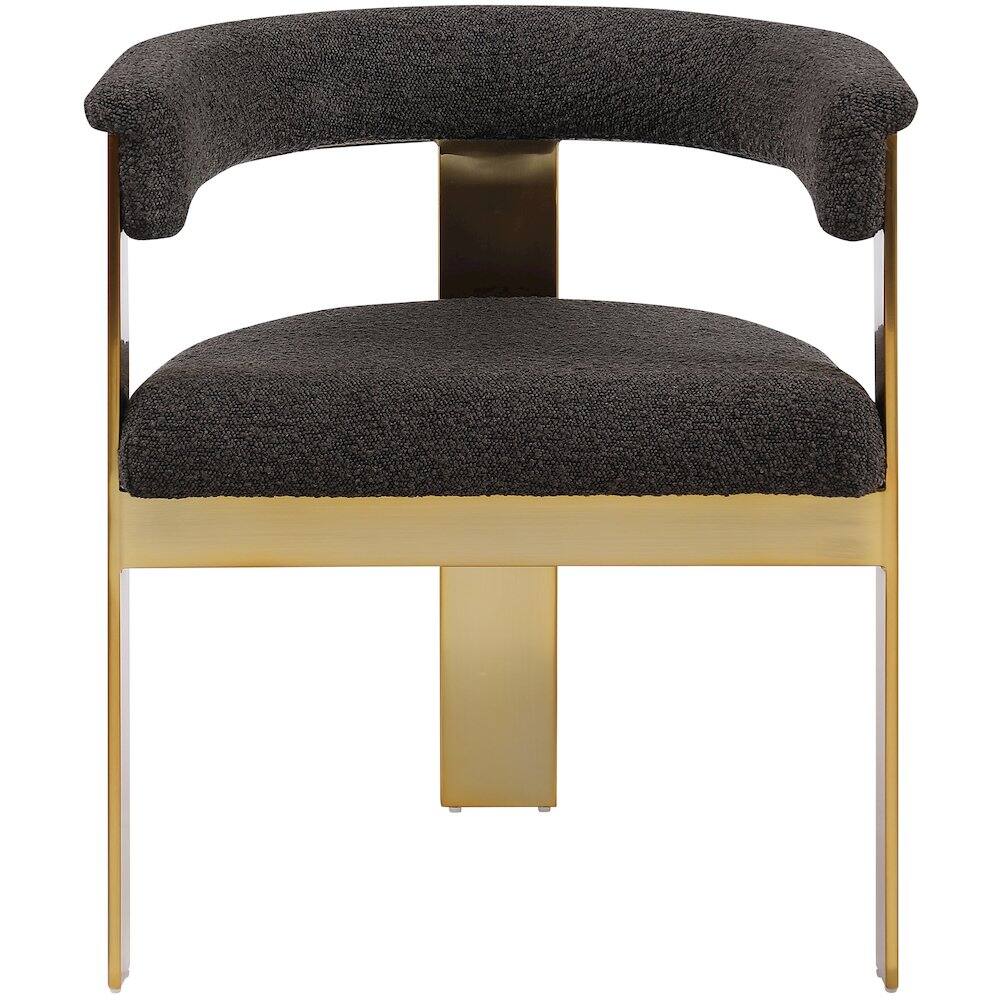 Alt View 2. Meridian Furniture - Romeo Brown Boucle Fabric Dining Chair, Set of 2 - Brown.