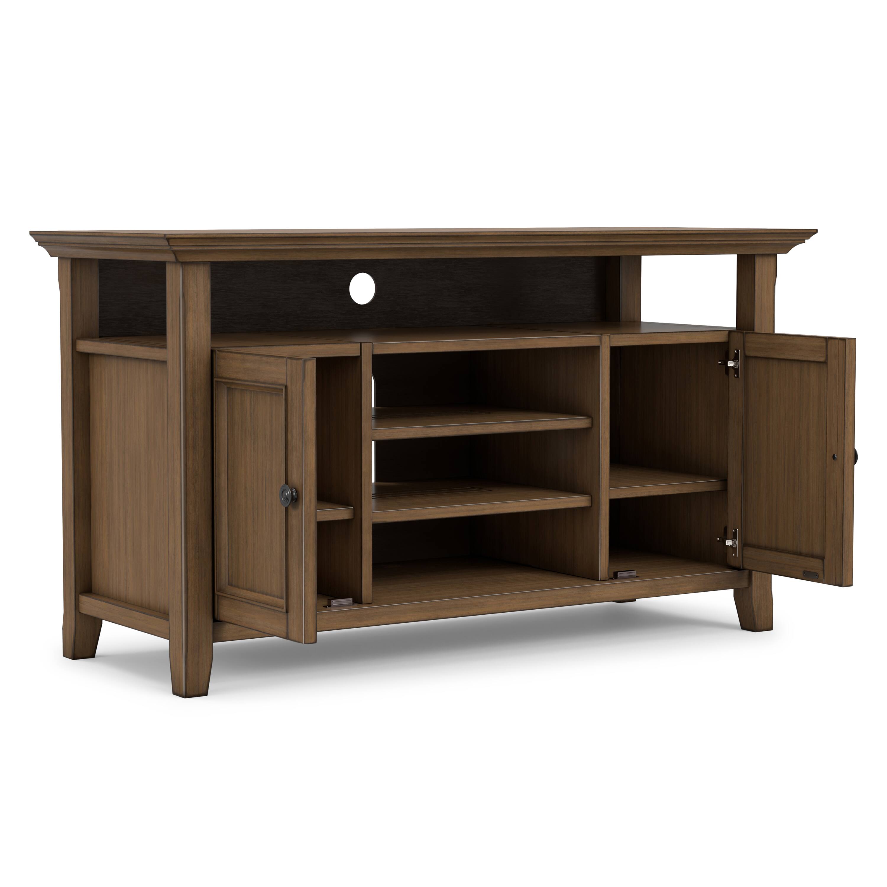 Back. Simpli Home - Amherst Wide Transitional TV Media Stand for Most TVs up to 60" - Rustic Natural Aged Brown.