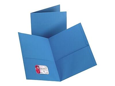 Staples - 10% Recycled Smooth 2-Pocket Paper Presentation Folder, 10/Pack (13381-US) - Light Blue