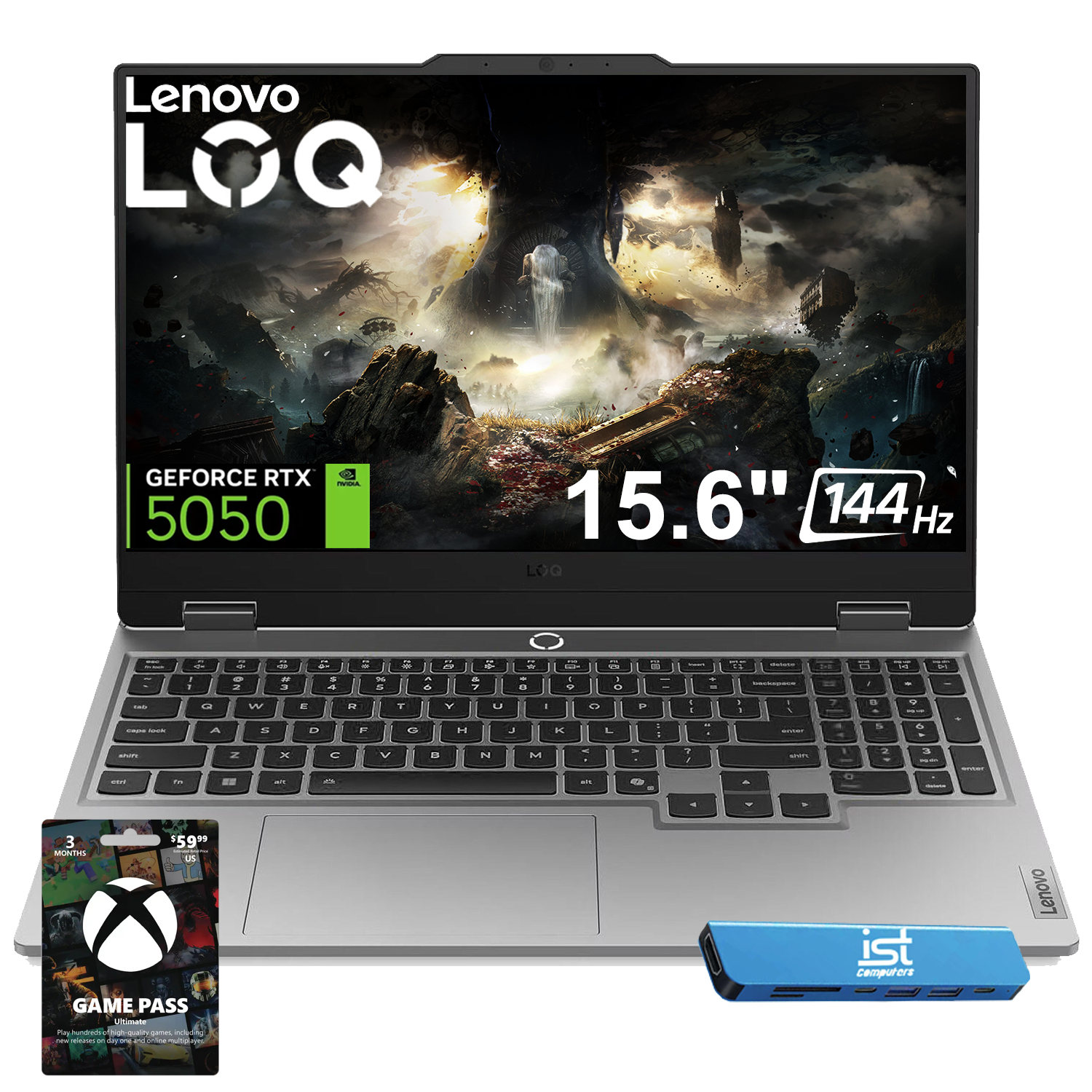Lenovo - LOQ 15.6" Full HD Gaming Laptop - AMD Ryzen 5 220 2025 - NVIDIA GeForce RTX 5050 - 16GB Memory - 512GB SSD - Luna Grey