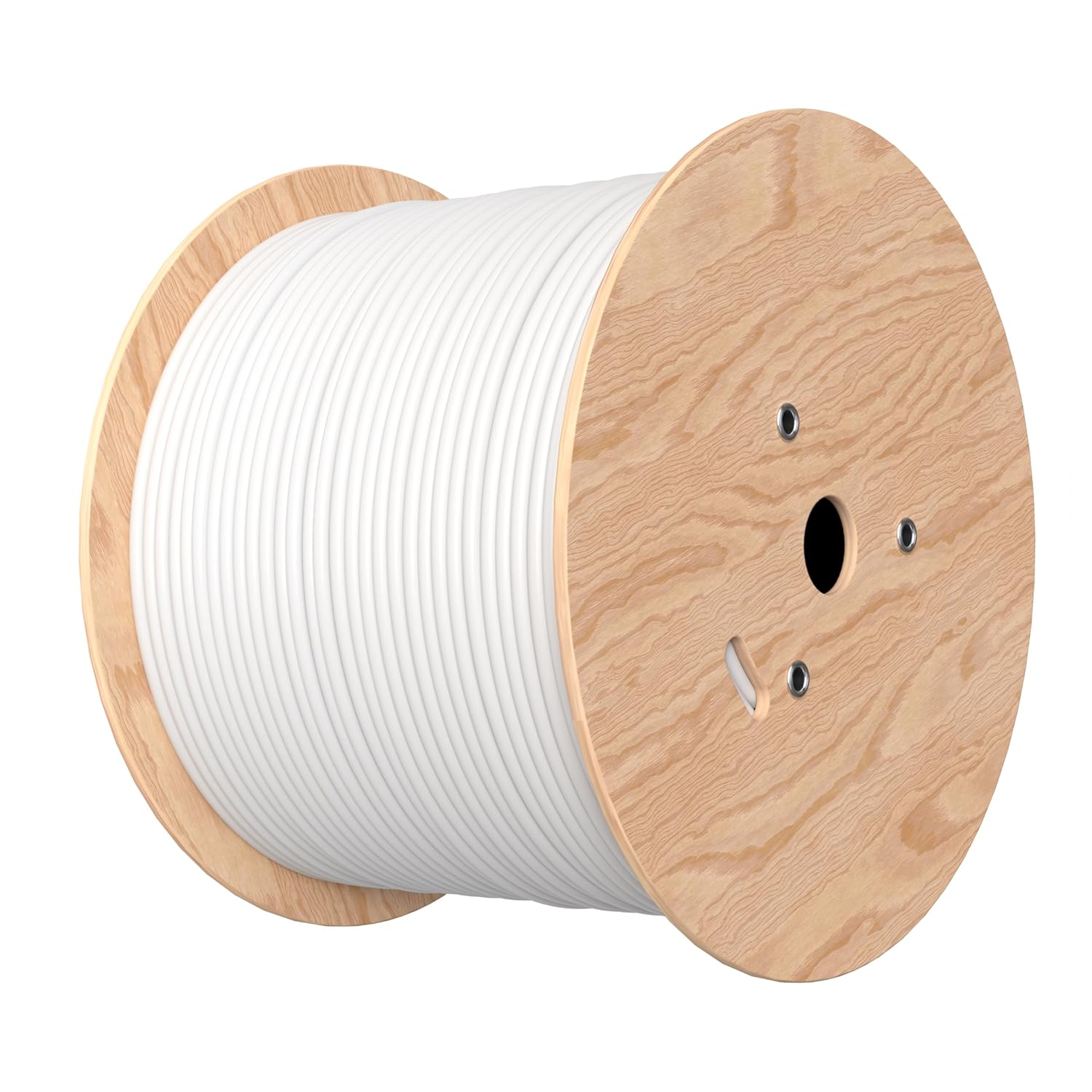 Front. Cables Direct Online - Cat6A Ethernet Cable 1000ft Bulk 23AWG Solid Bare Copper UTP PoE++ 10Gbps High-Speed Wire - White.
