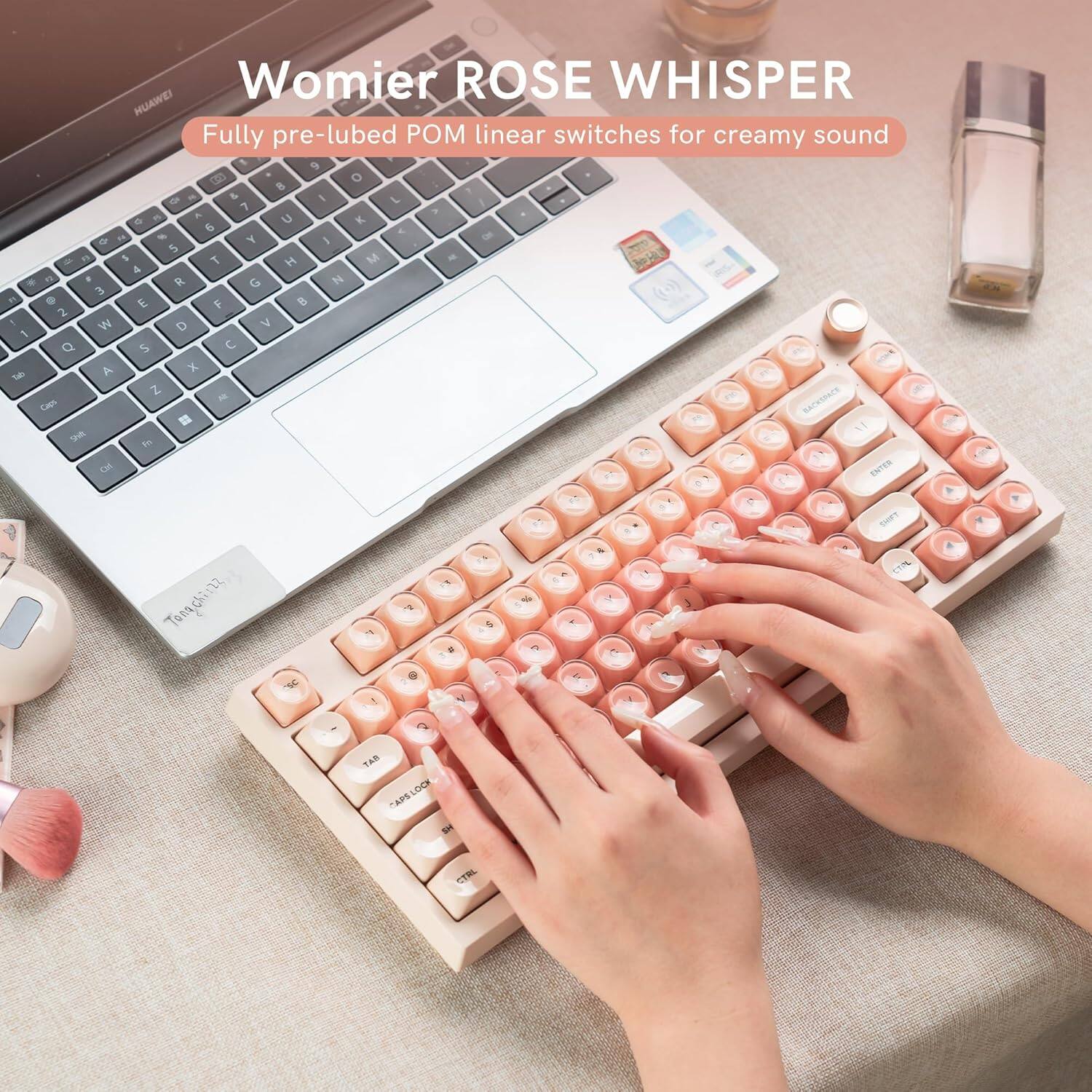 Womier ROSE WHISPER  
Fully pre-lubed POM linear switches for creamy sound