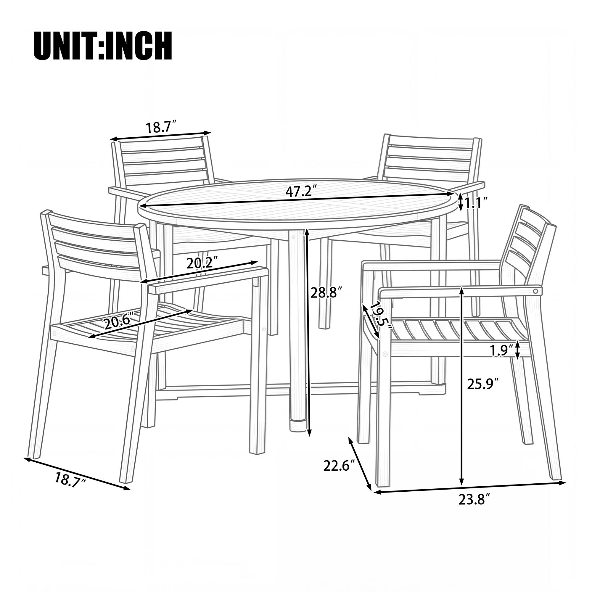 UNIT: INCH

18.7"  
47.2"  
1.1"  
20.2"  
20.6"  
28.8"  
19.5"  
1.9"  
25.9"  
18.7"  
22.6"  
23.8"