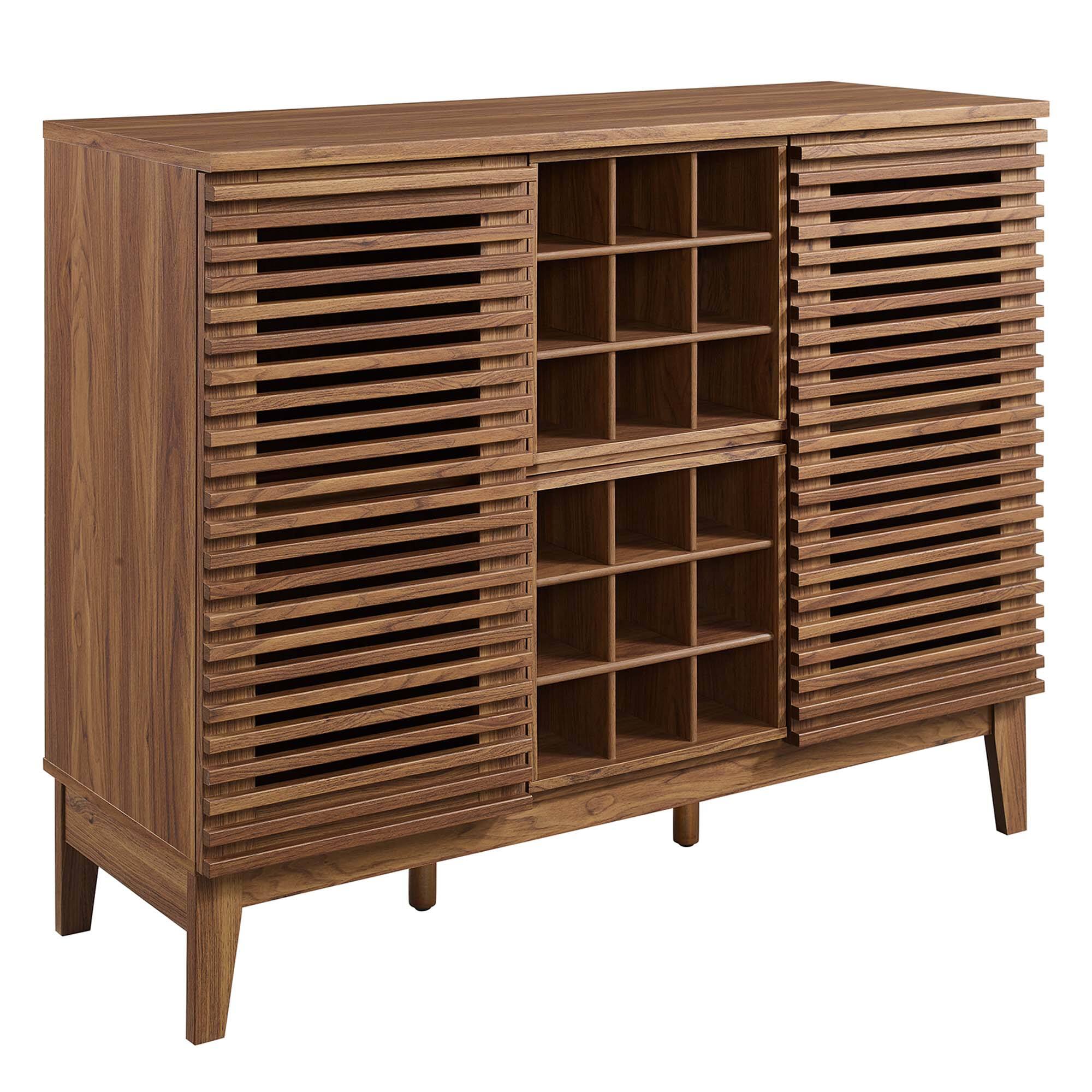Angle. Modway - Render Bar Cabinet by Modway - Walnut.