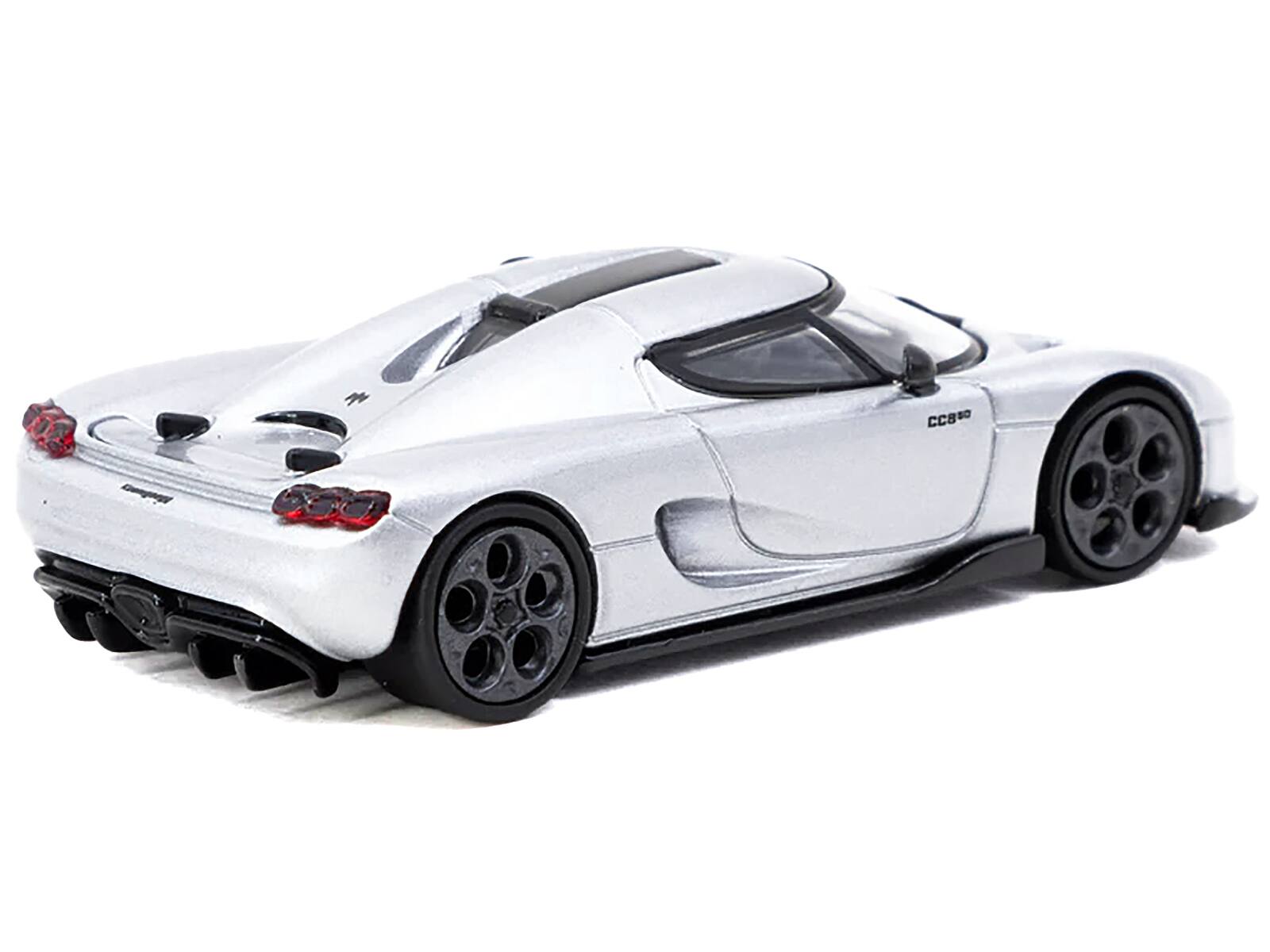Angle. Tarmac Works - Koenigsegg CC850 Silver Metallic "Global64" Series 1/64 Diecast Model by Tarmac Works - Silver Metallic.