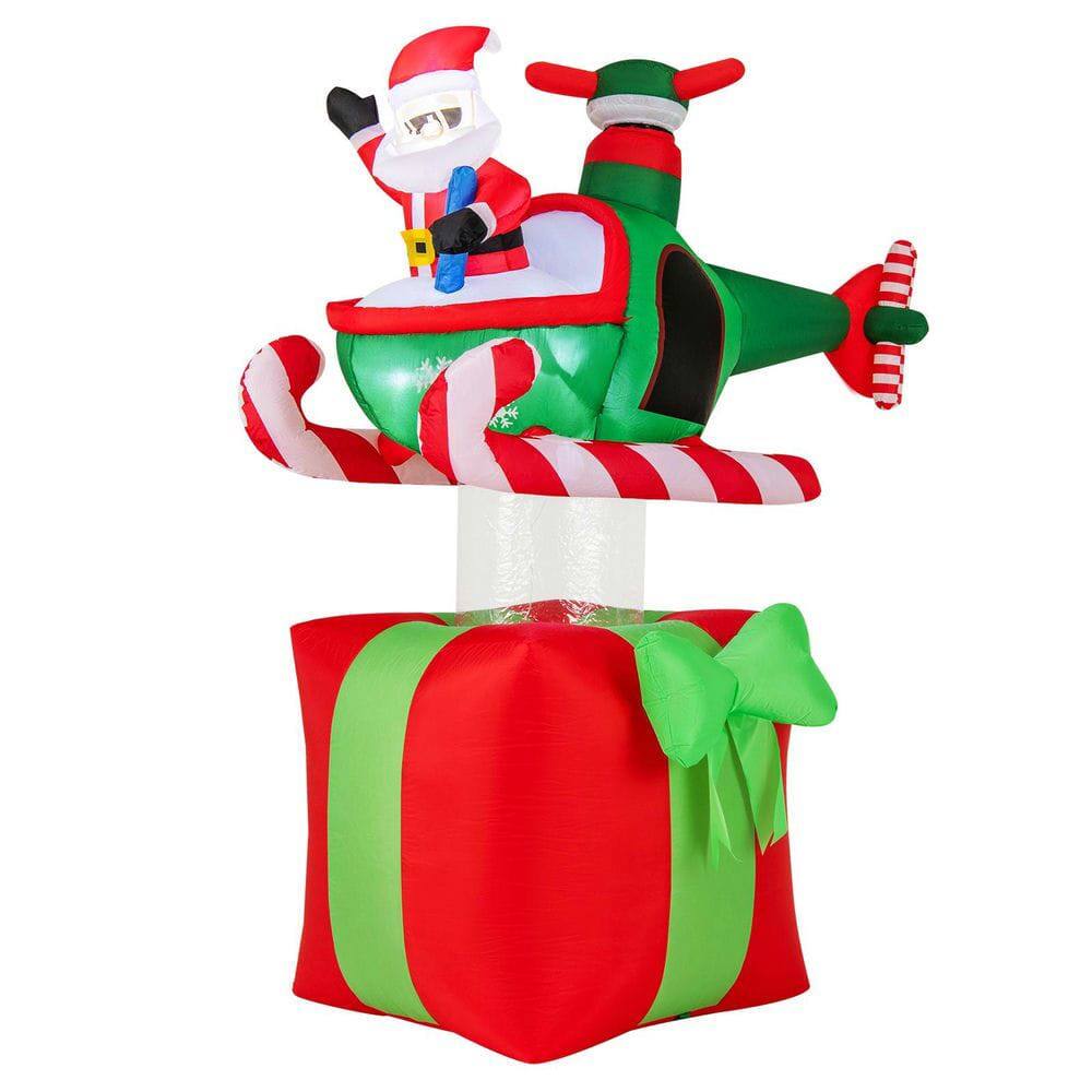 Front. Resenkos - Resenkos 6-Ft Christmas Inflatable Santa Flying Airplane with LED Lights - Multi-Color - Red.