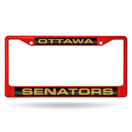 Rico Industries - Ottawa-Senator's Red Painted Metal Laser Cut License Plate Frame - Multi