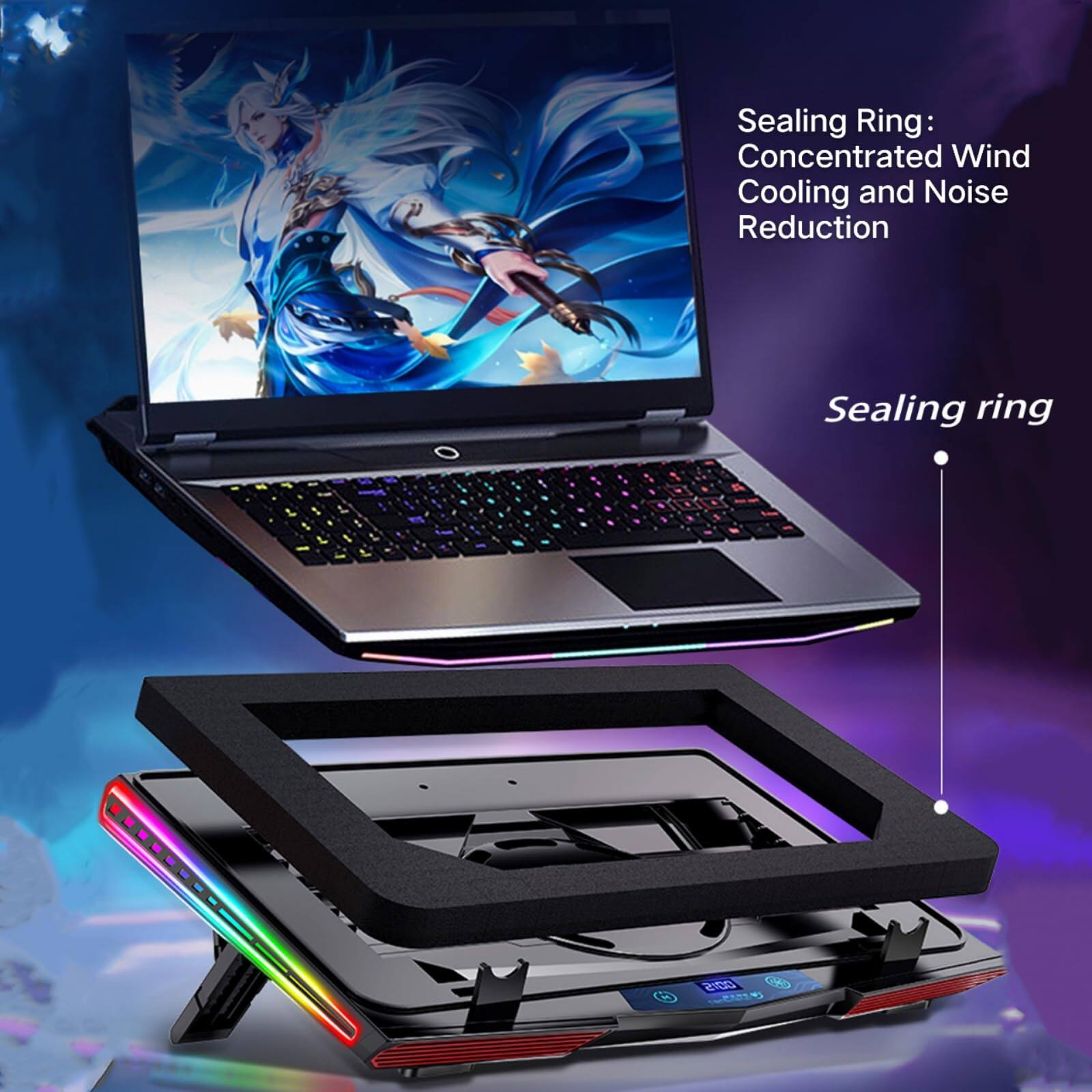 Sealing Ring: Concentrated Wind Cooling and Noise Reduction  
Sealing ring