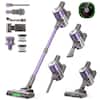 Front. Teendow - 300W Cordless Stick Vacuum, 50kPa Brushless Motor, Lightweight Cleaner for HardFloors, Carpet, Pet Hair & Rug - Purple.