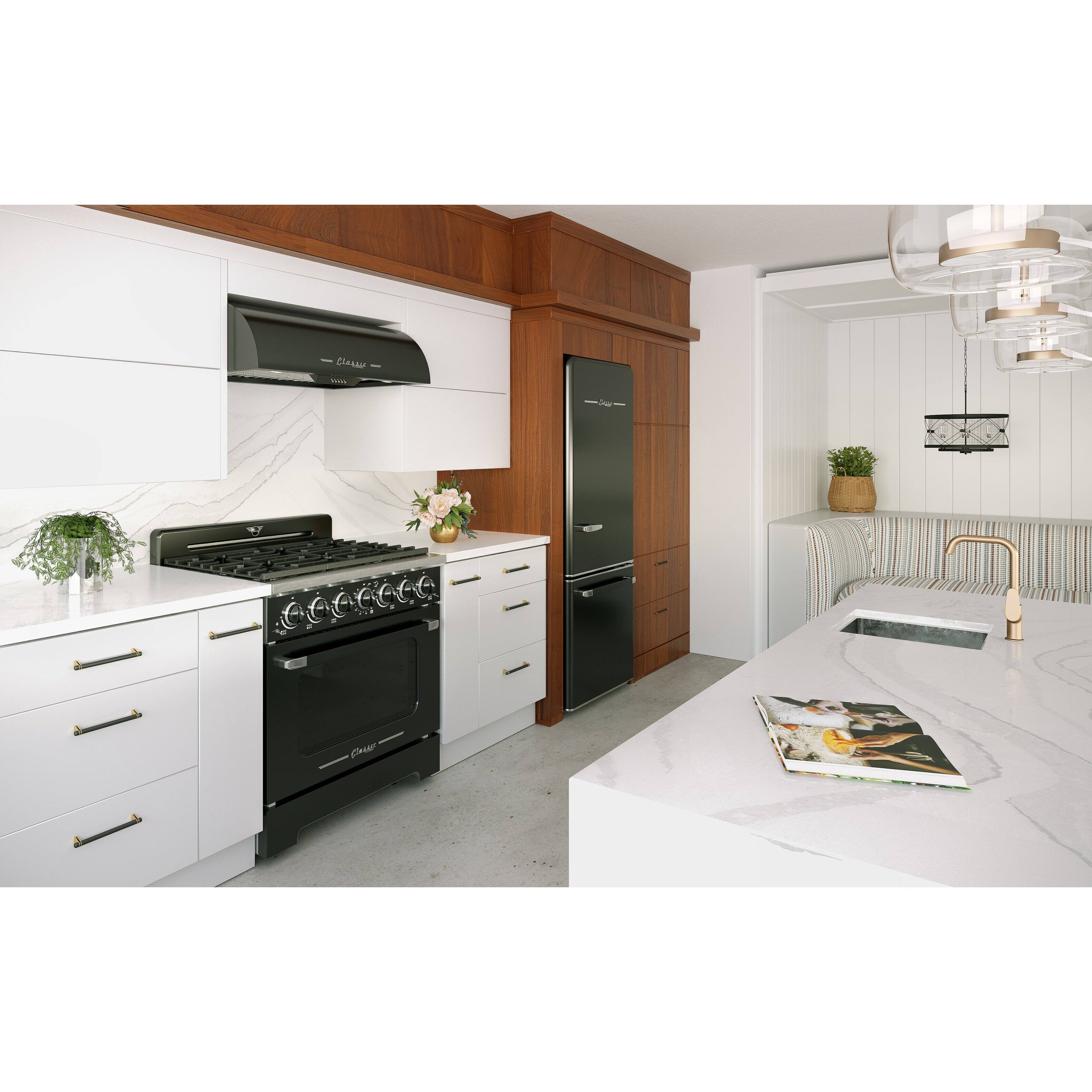 Alt View 13. Unique Appliances - Classic Retro 36" 700 CFM Ducted Under Cabinet Range Hood with LED Lighting - Midnight Black.