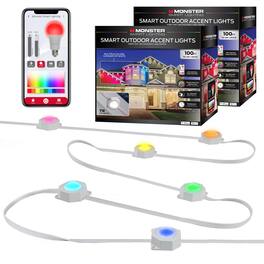 Monster - Outdoor LED Smart Lights RGBIC+ Multiwhite 200ft - Multicolor