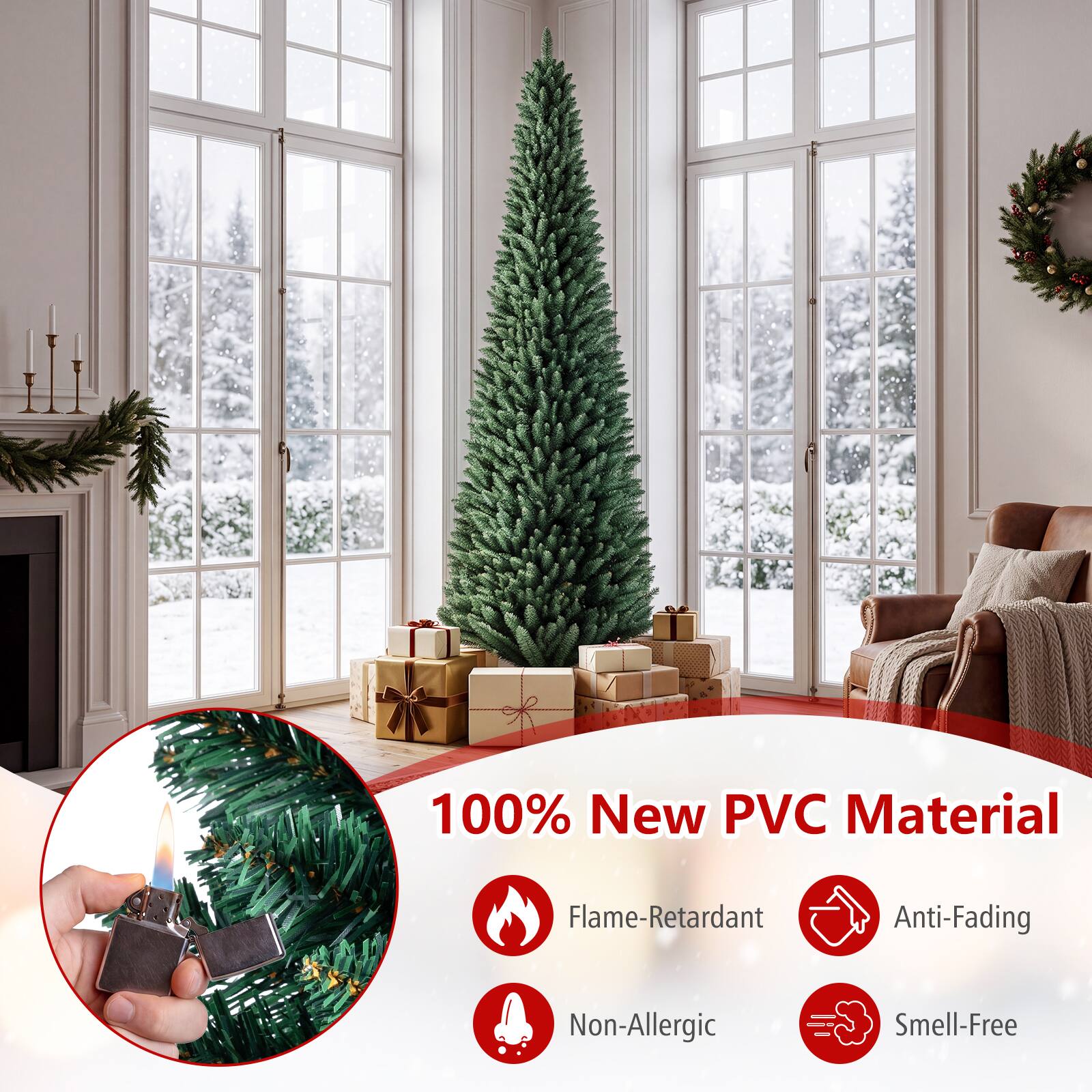 100% New PVC Material  
Flame-Retardant  
Anti-Fading  
Non-Allergic  
Smell-Free
